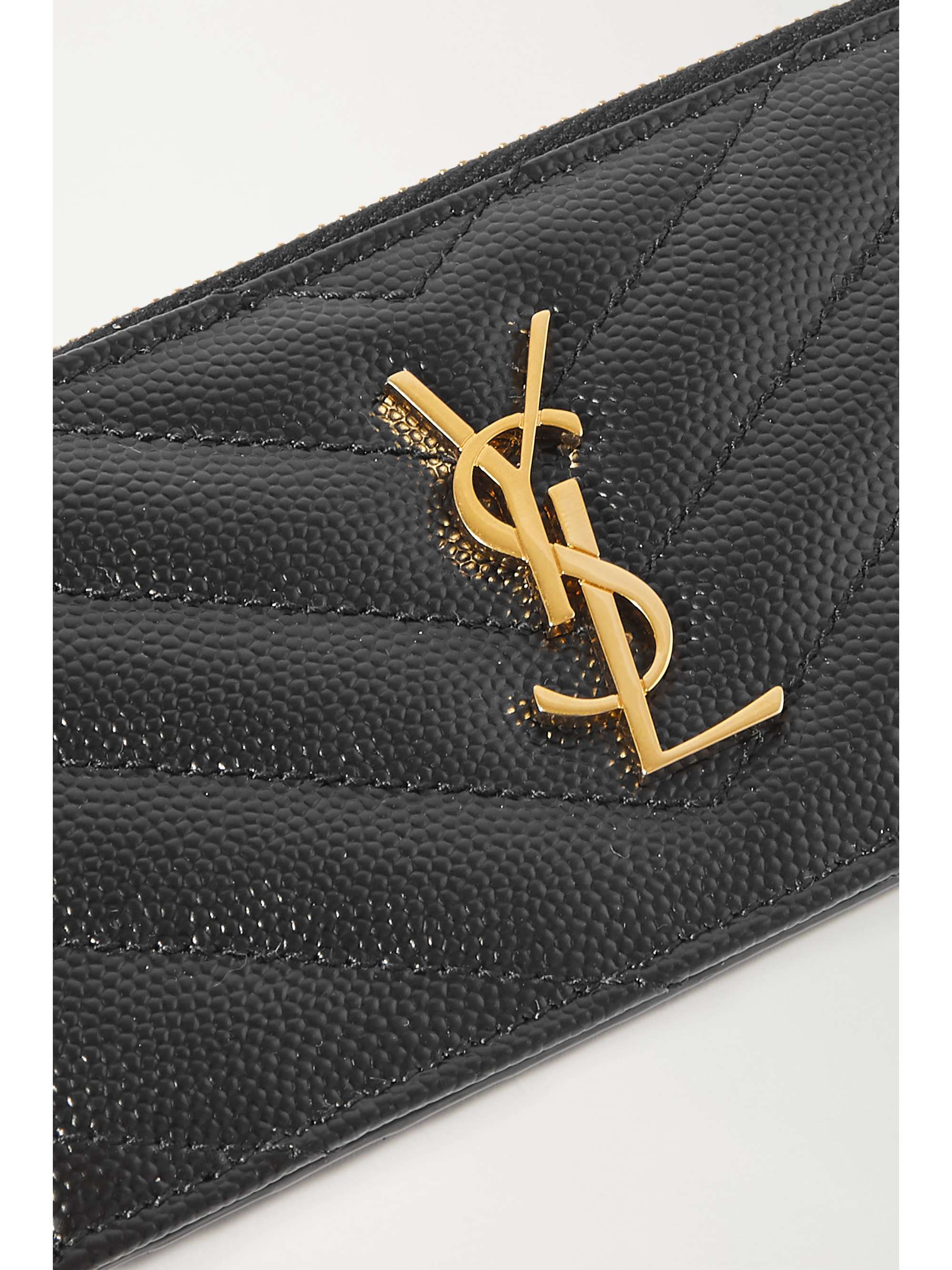 SAINT LAURENT Monogramme small quilted textured-leather wallet
