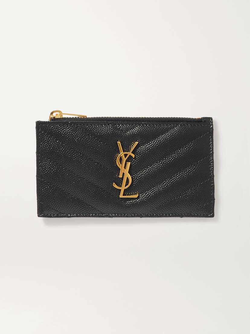 Saint Laurent Monogramme Small Quilted Textured-leather Wallet