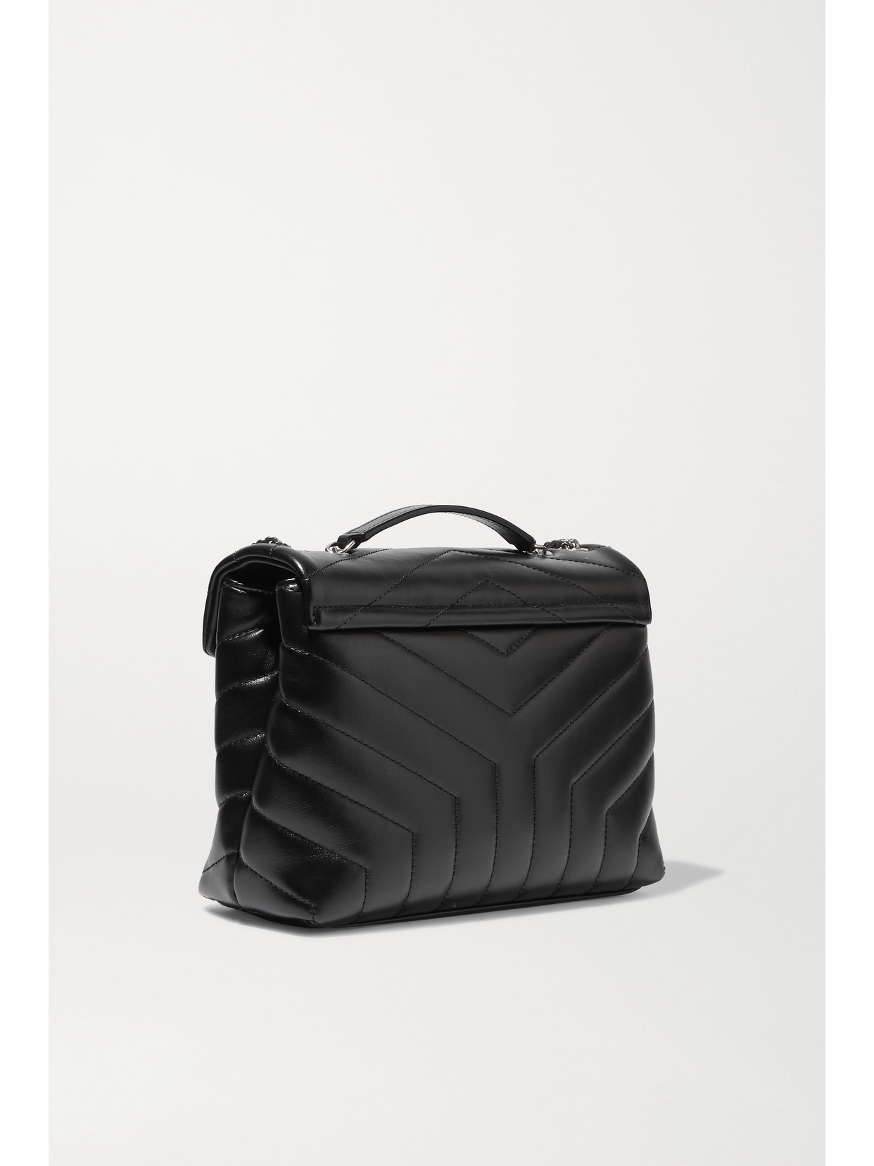 Shop Saint Laurent Loulou Small Quilted Leather Shoulder Bag In Black