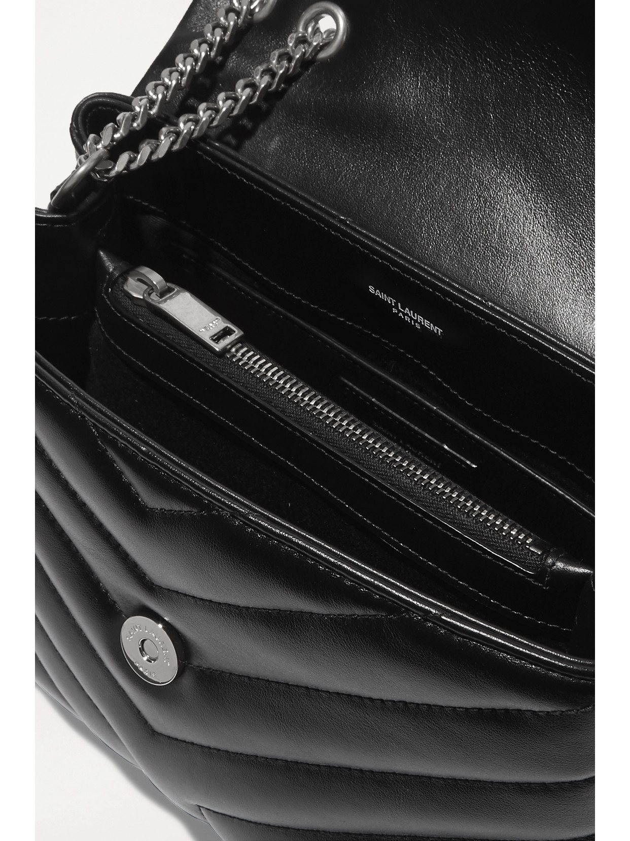 Saint Laurent Loulou Small Quilted Leather Shoulder Bag In Black