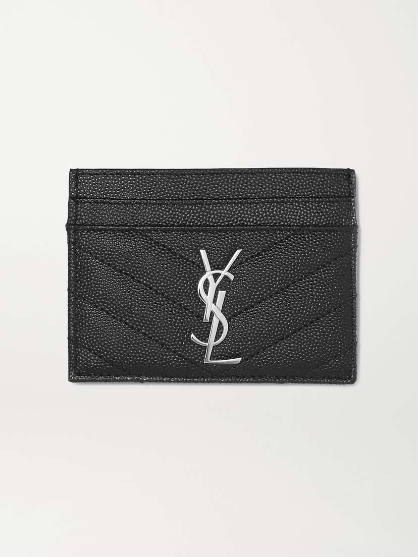 Saint Laurent Monogramme Quilted Textured-leather Cardholder