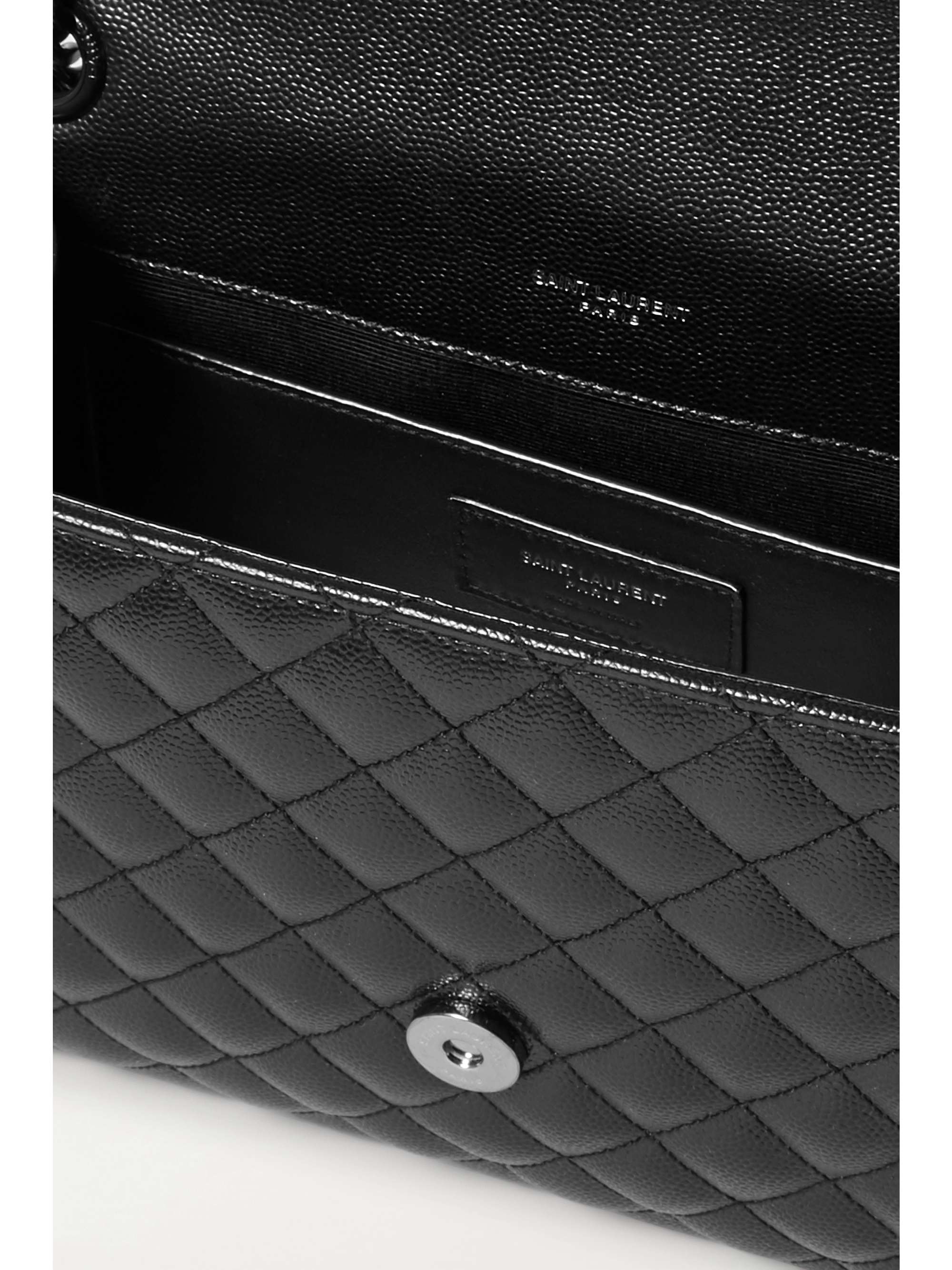 Envelope medium quilted textured-leather shoulder bag