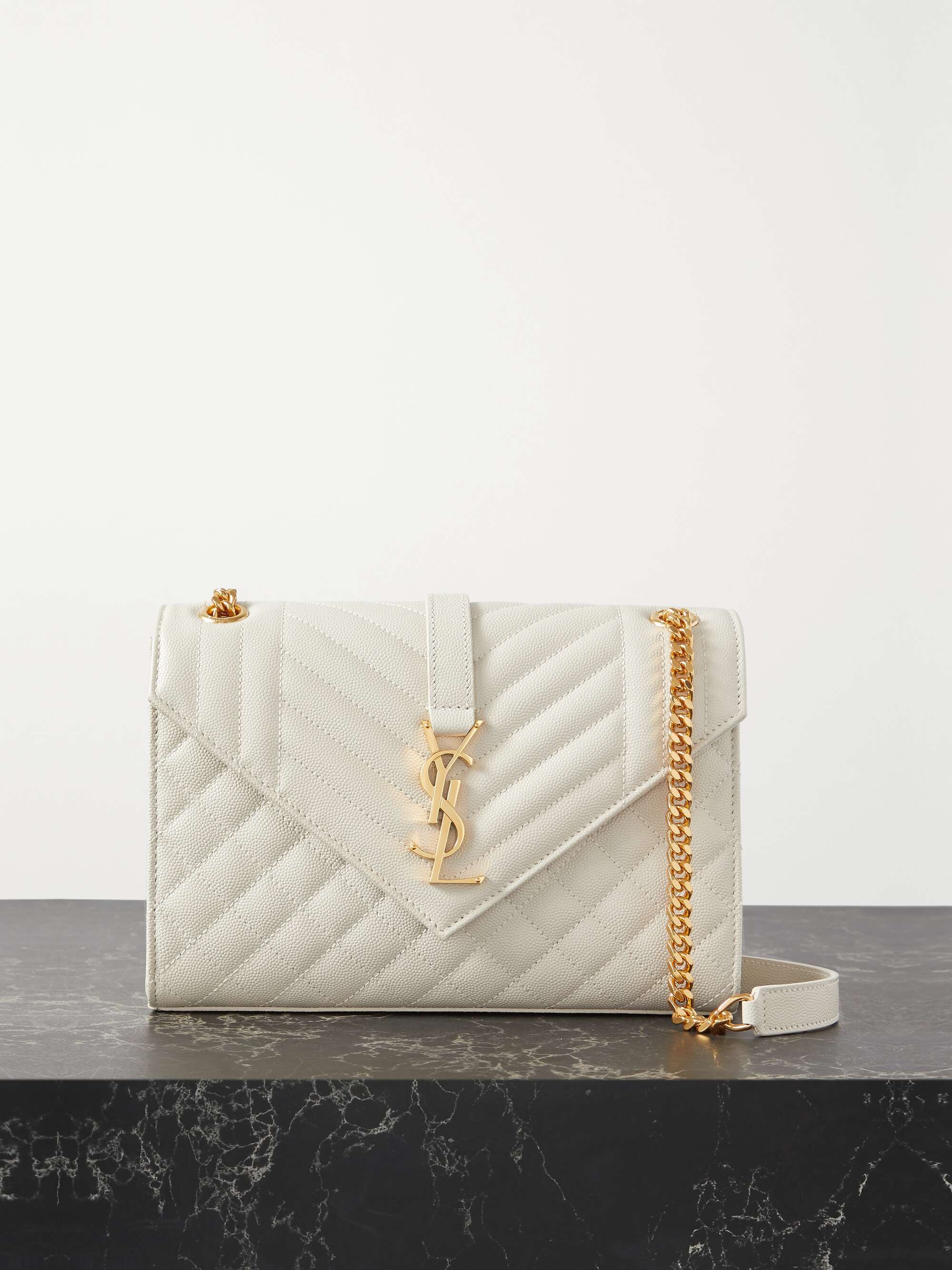 Medium Ysl Envelope Quilted Chain Shoulder Bag