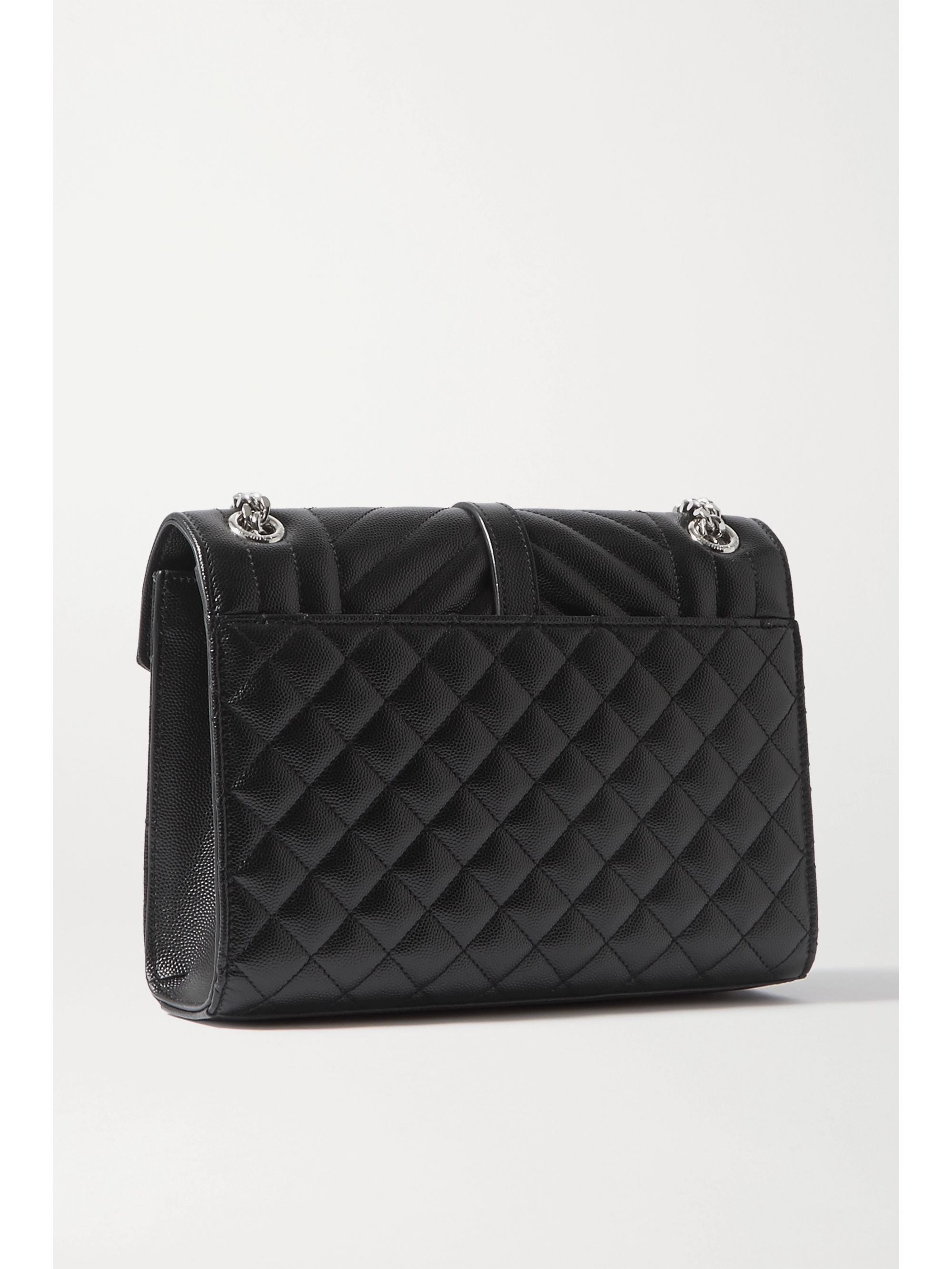 saint laurent envelope quilted textured leather shoulder bag
