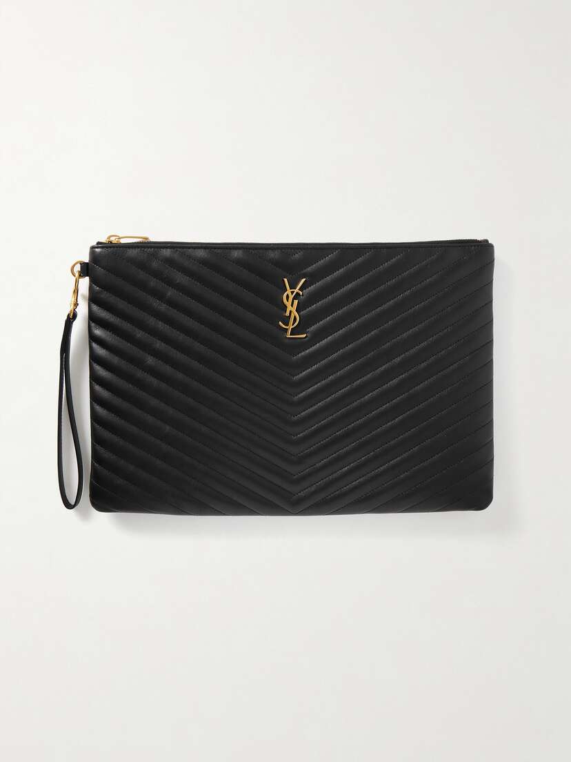 Saint Laurent Monogramme Quilted Leather Pouch