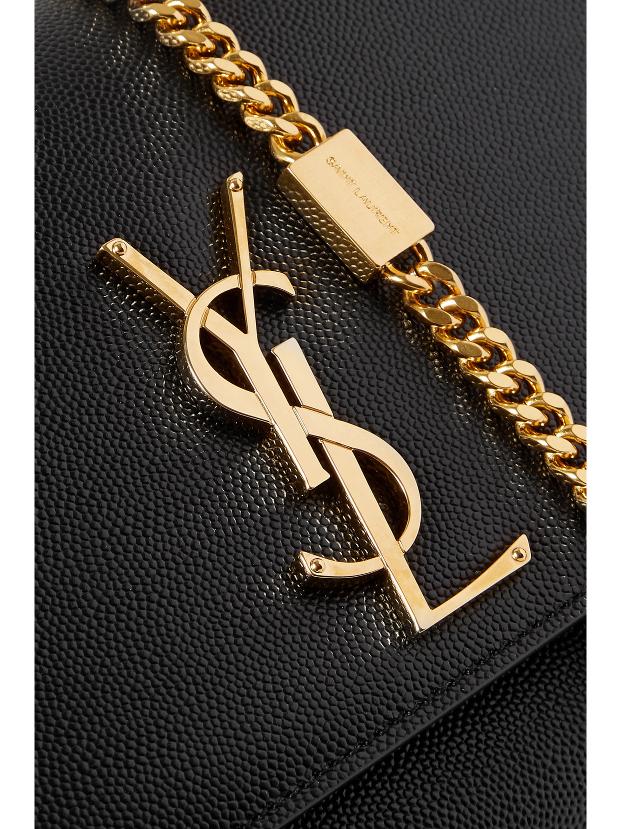 Saint Laurent Kate Textured-leather Shoulder Bag In Black