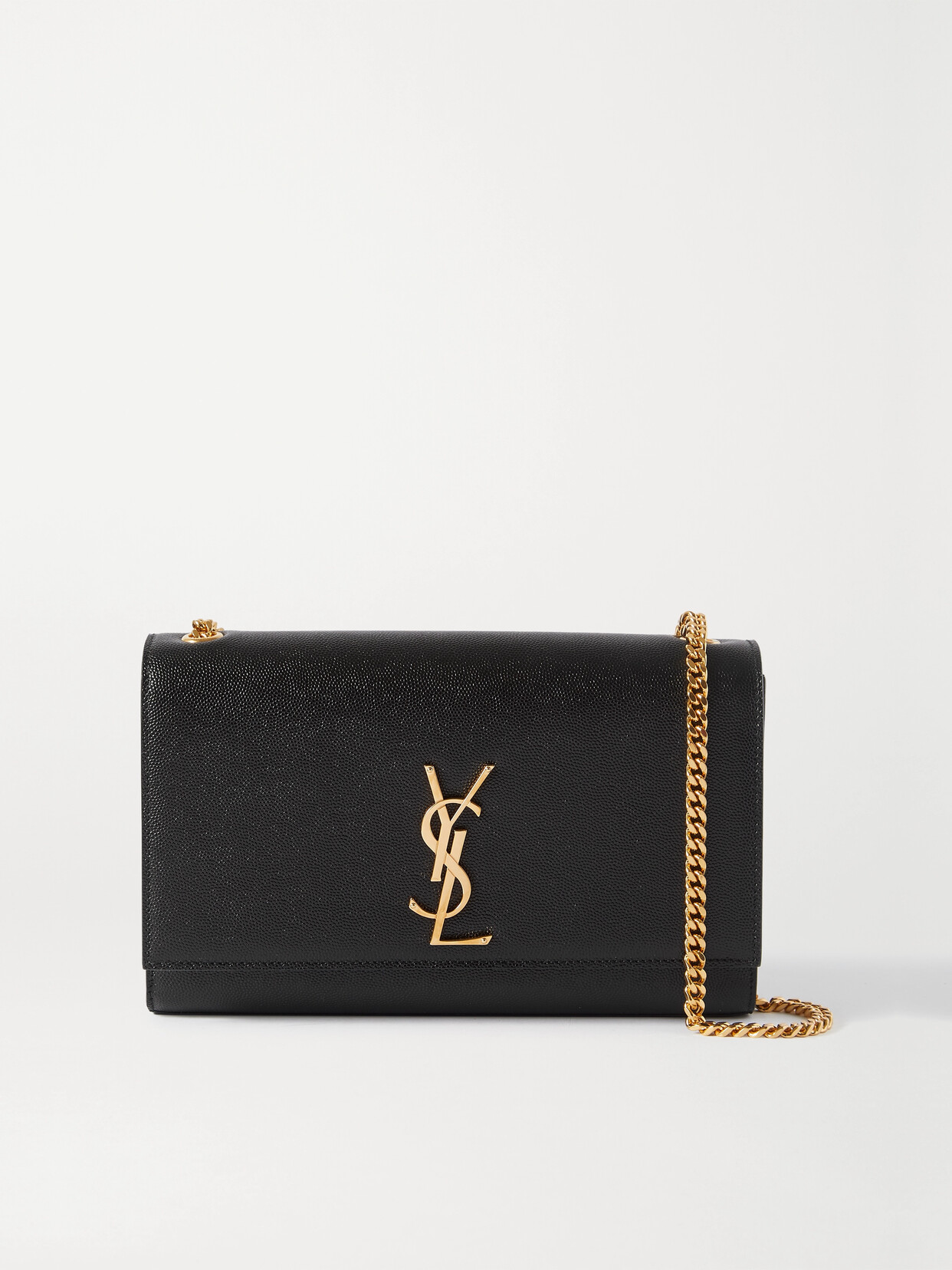 Saint Laurent Kate Textured-leather Shoulder Bag In Black