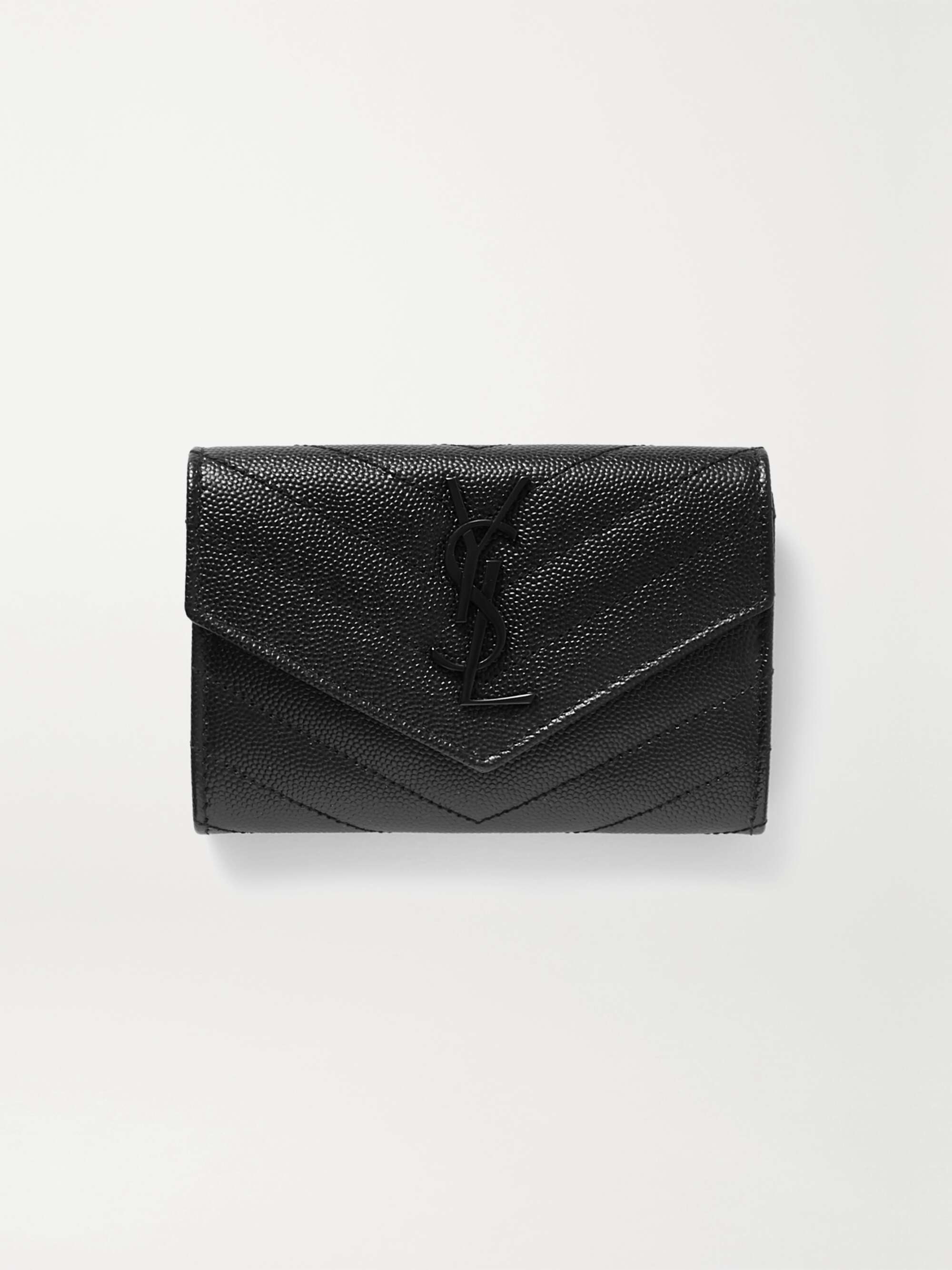 Saint Laurent Women's Envelope Quilted Pebbled Leather Wallet on