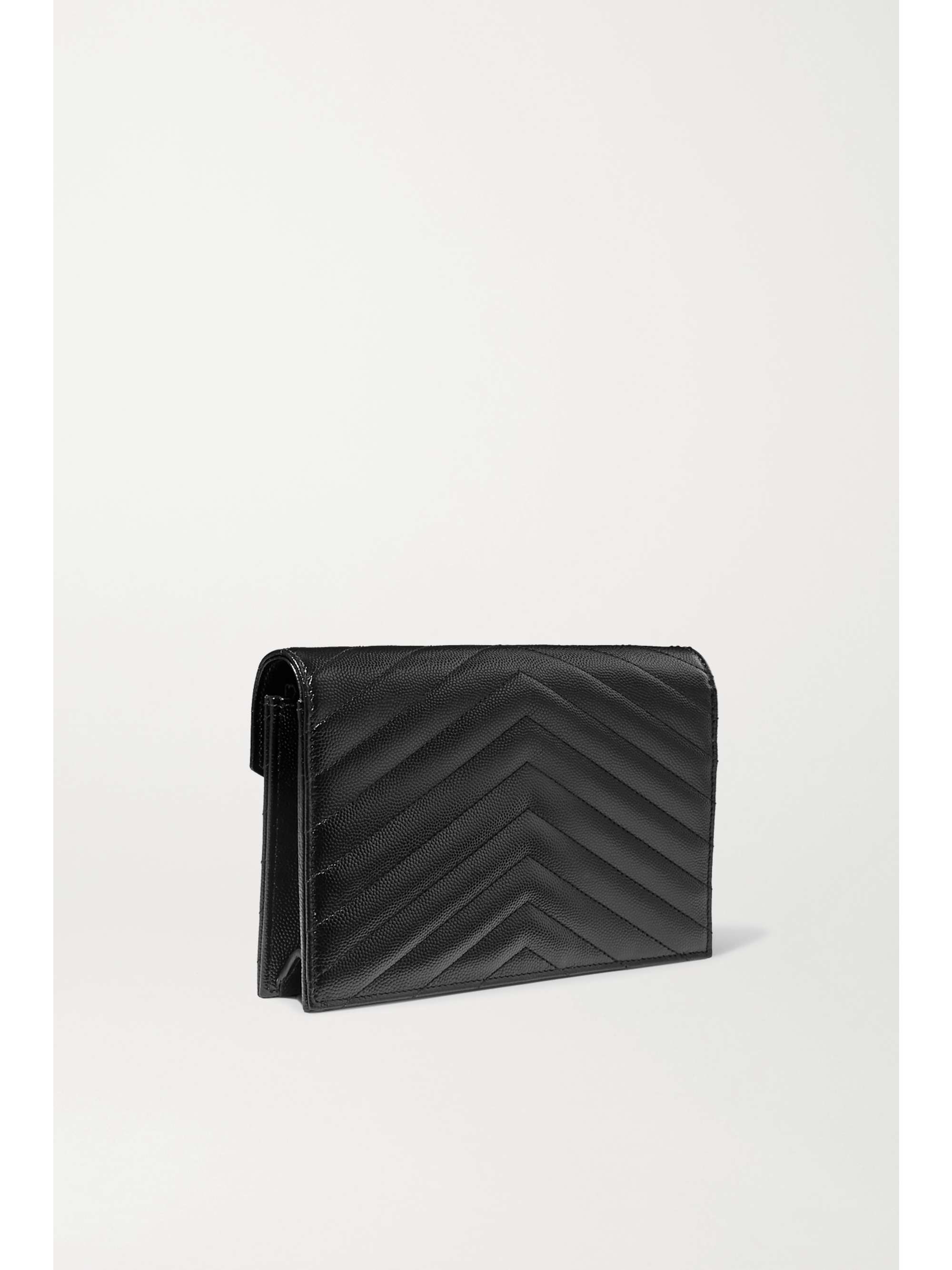 SAINT LAURENT Monogramme Envelope quilted texturedleather shoulder bag