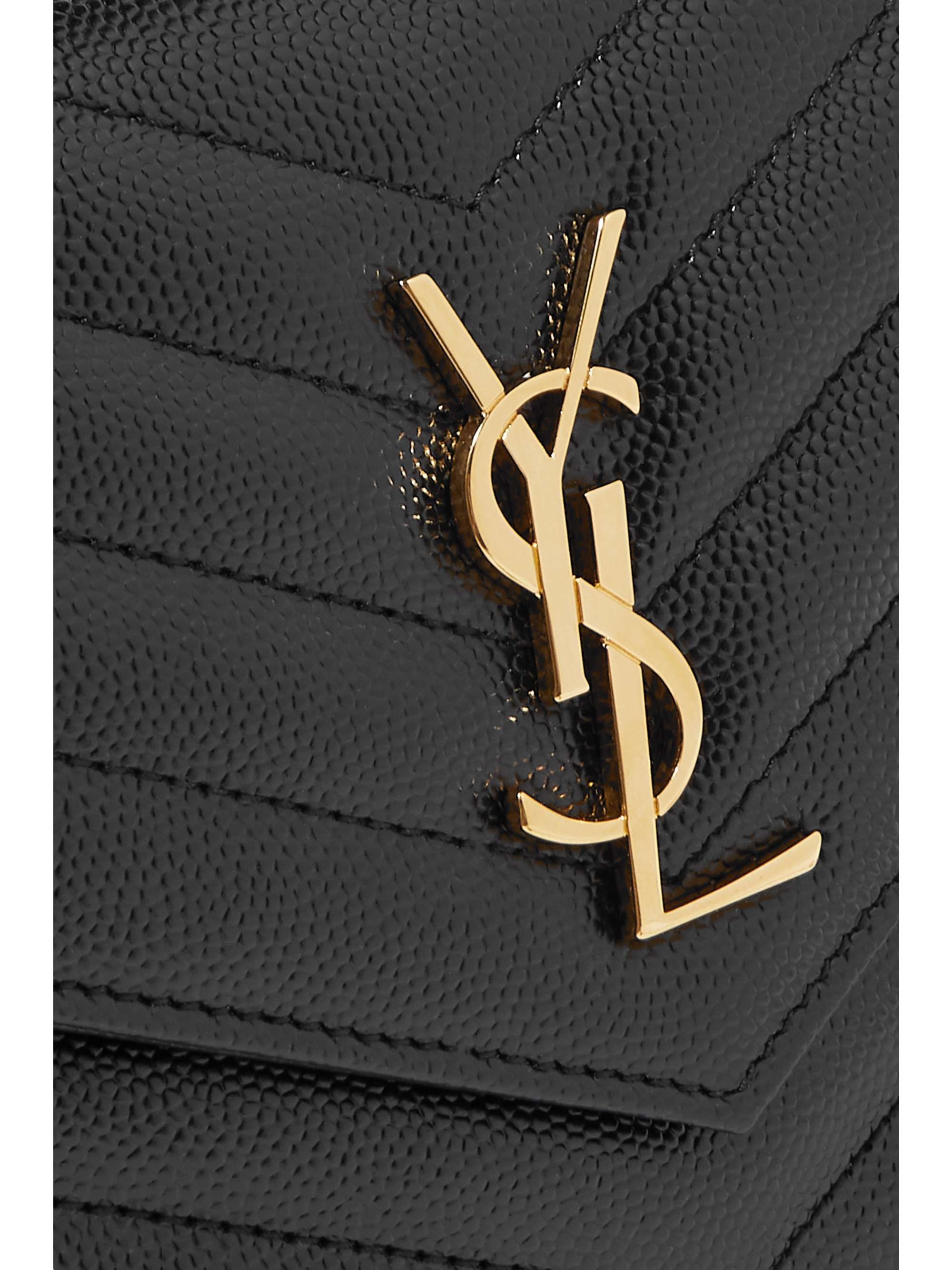 SAINT LAURENT Monogramme Envelope quilted texturedleather shoulder bag