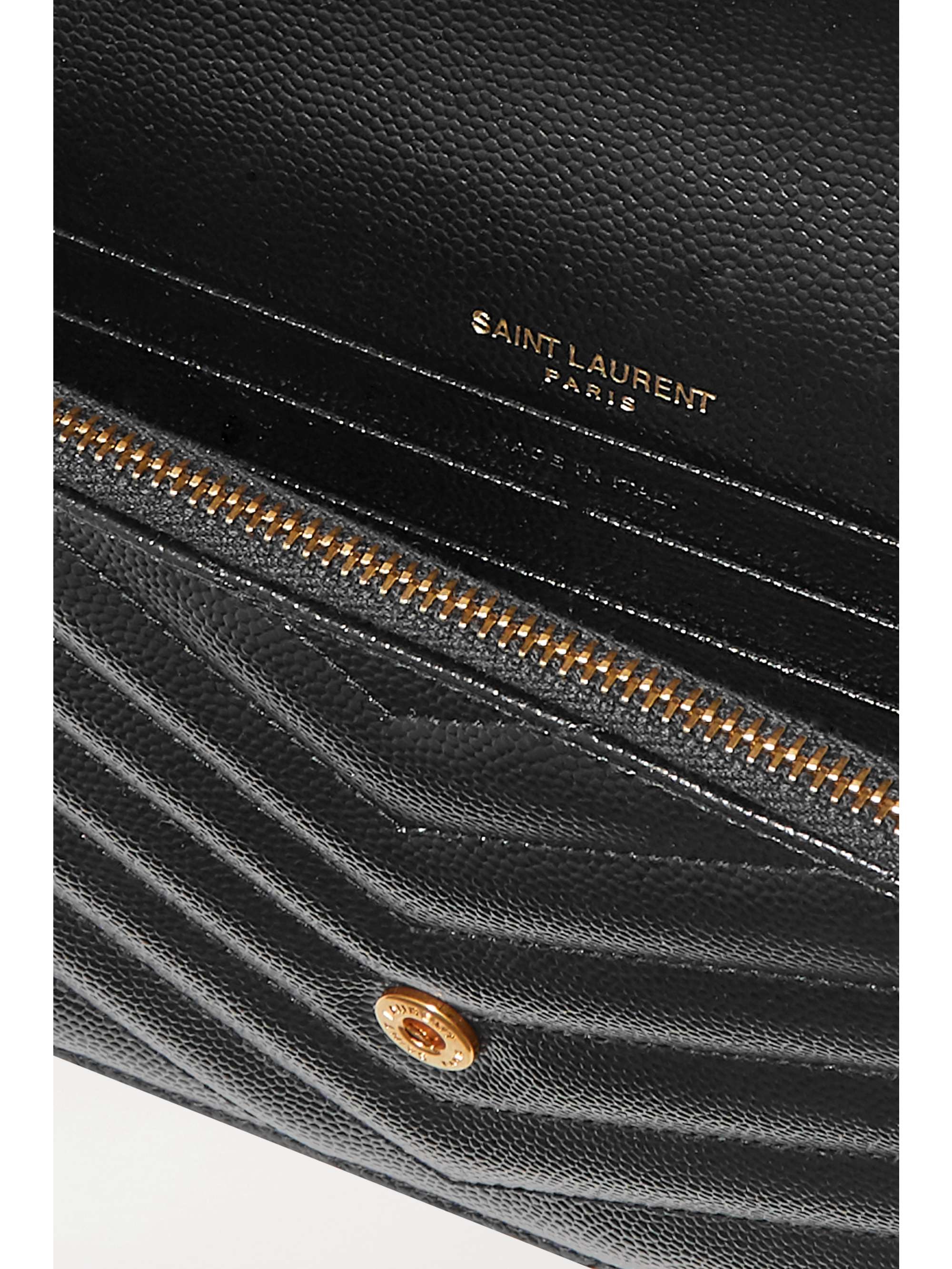 saint laurent envelope quilted textured leather shoulder bag