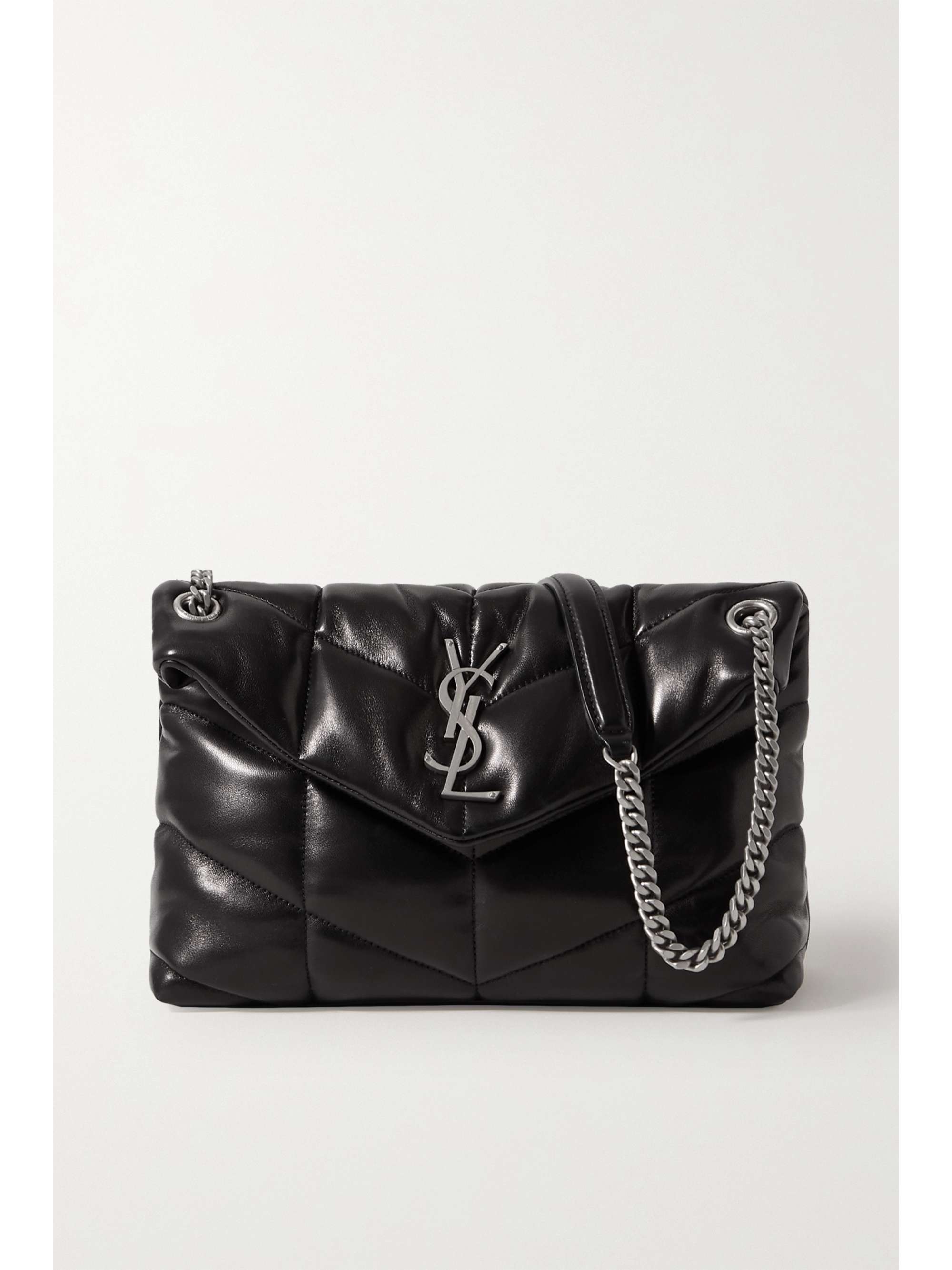 Loulou Mini Patent Leather Shoulder Bag in Black - Saint Laurent