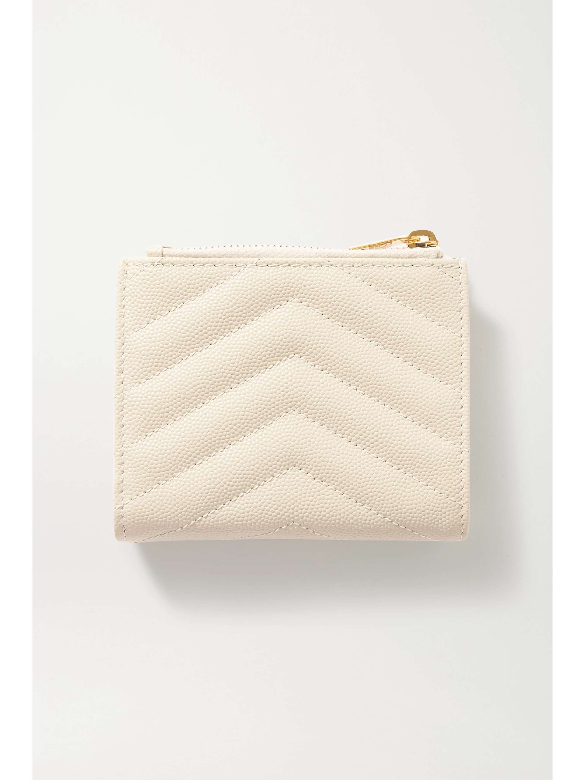 SAINT LAURENT Monogramme quilted textured-leather wallet