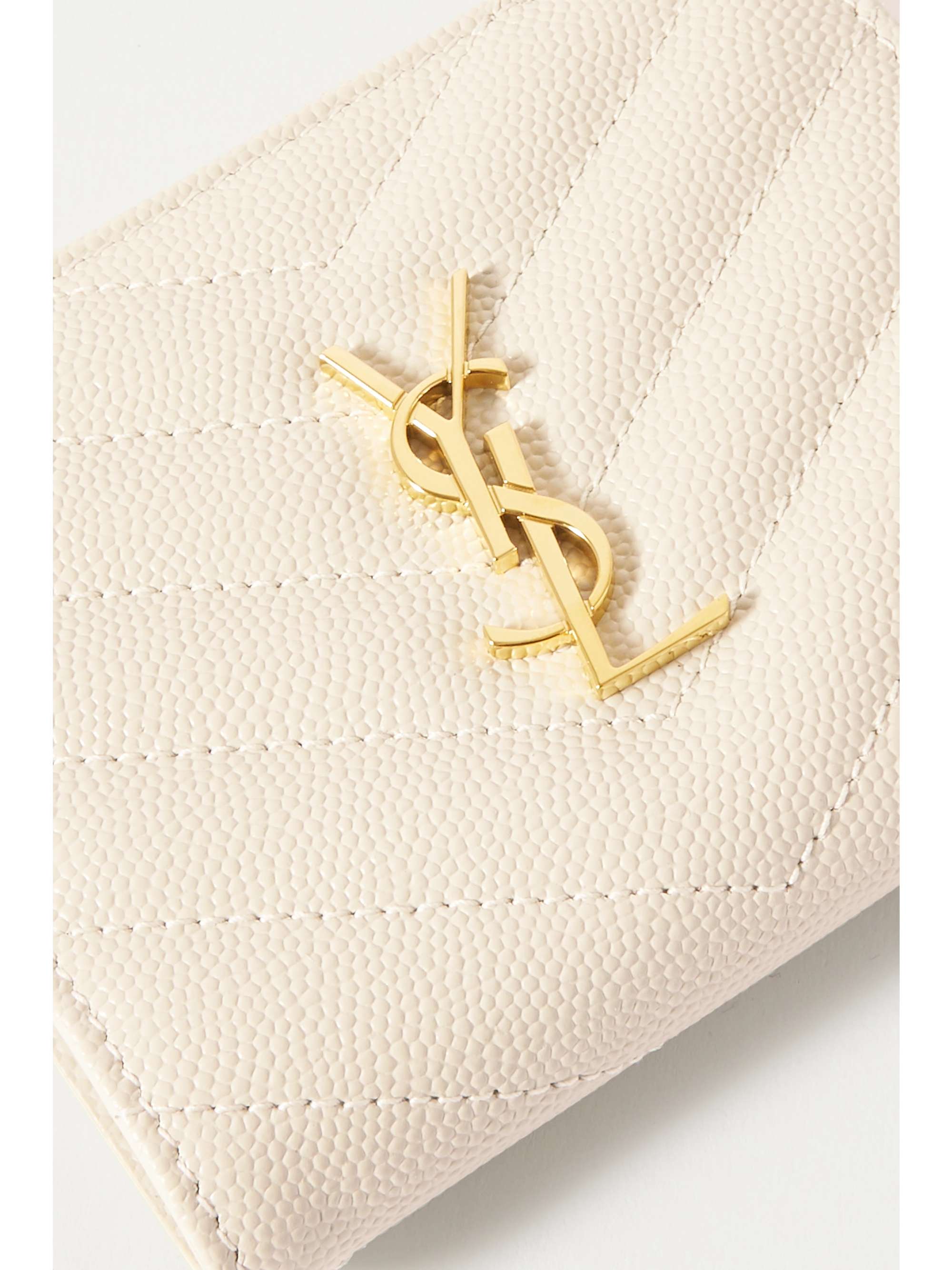 SAINT LAURENT Monogramme quilted textured-leather wallet