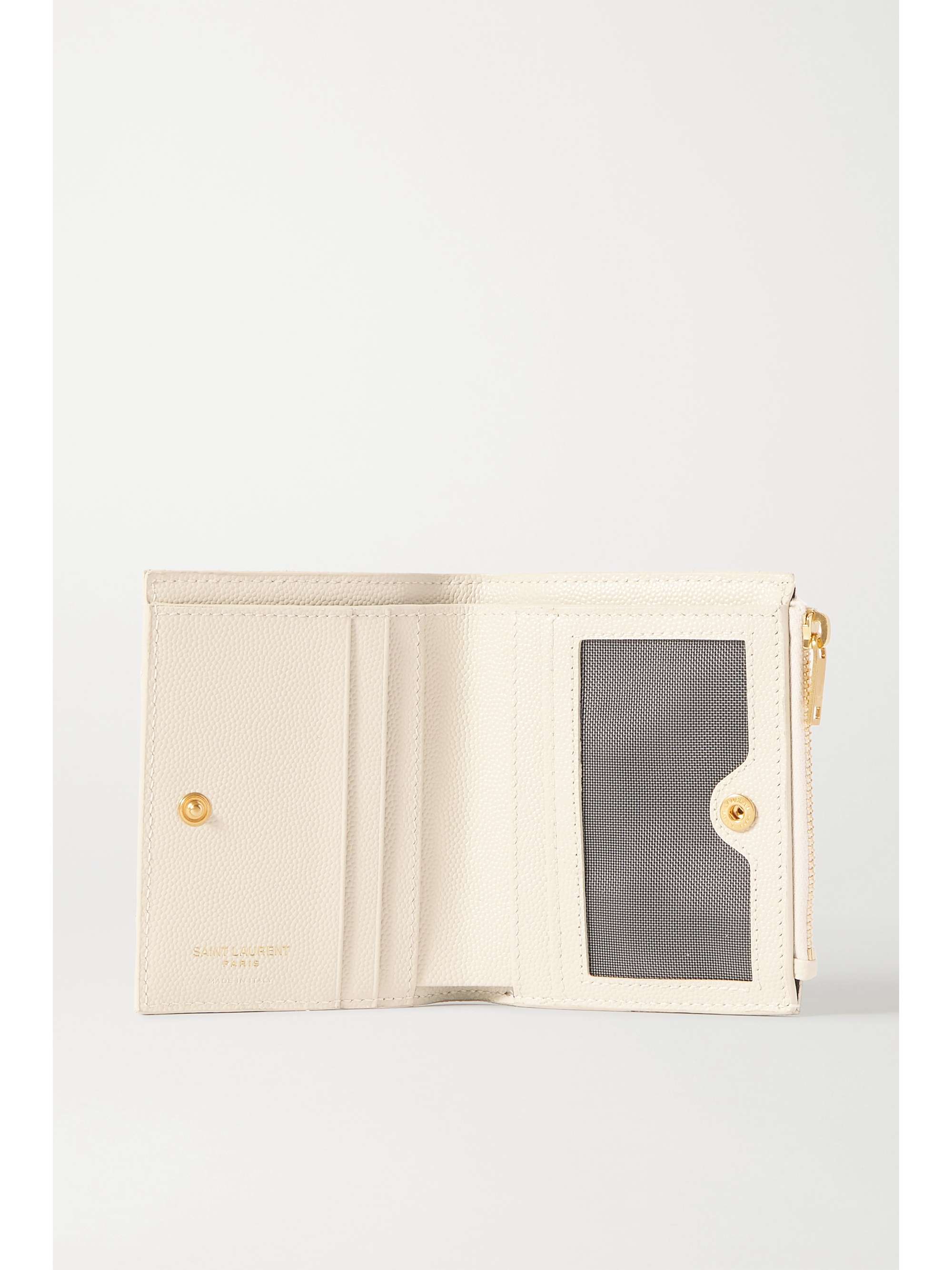 SAINT LAURENT Monogramme quilted textured-leather wallet