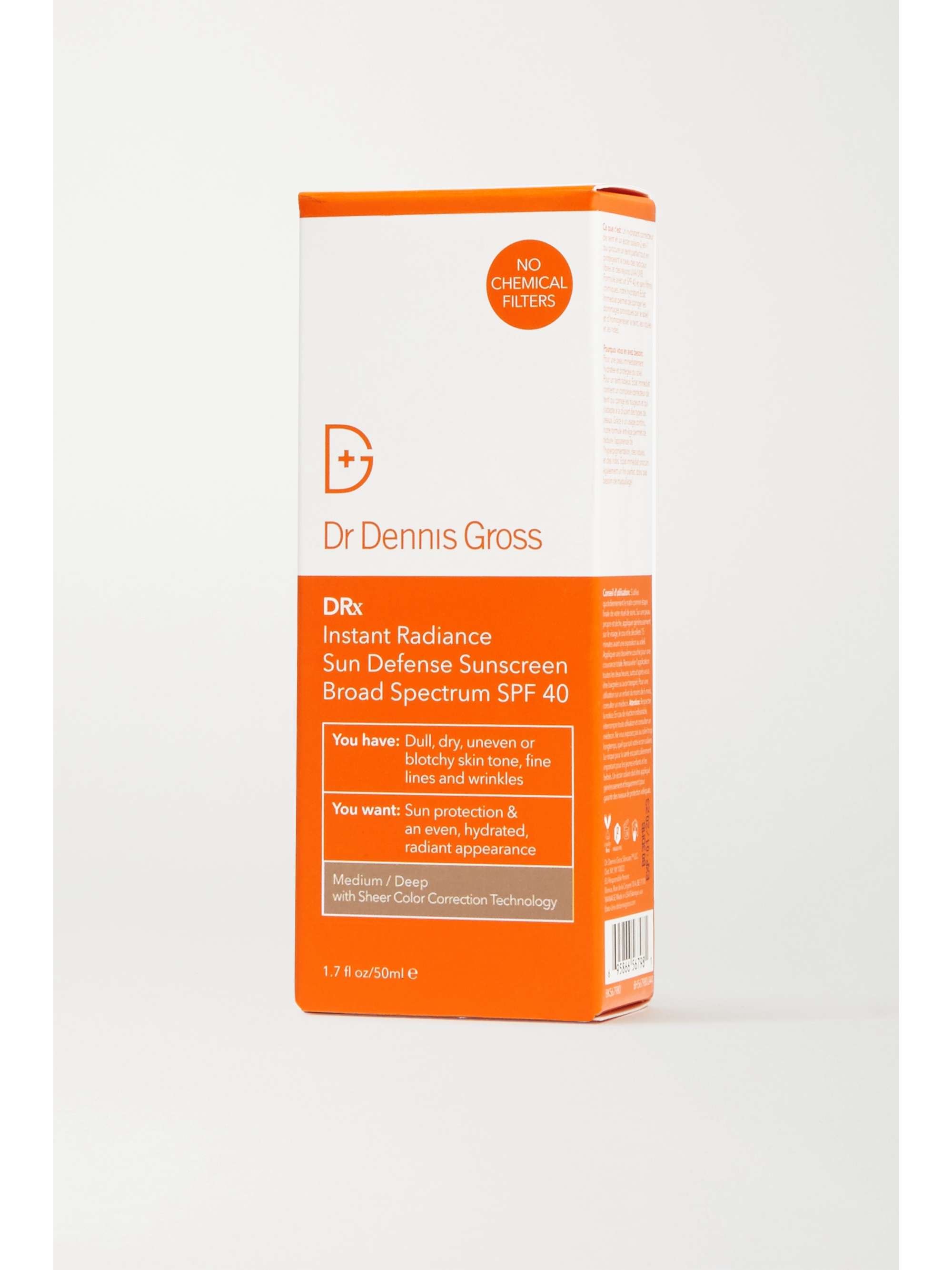 DR. DENNIS GROSS SKINCARE Instant Radiance Sun Defense SPF40 - Medium/Deep, 50ml