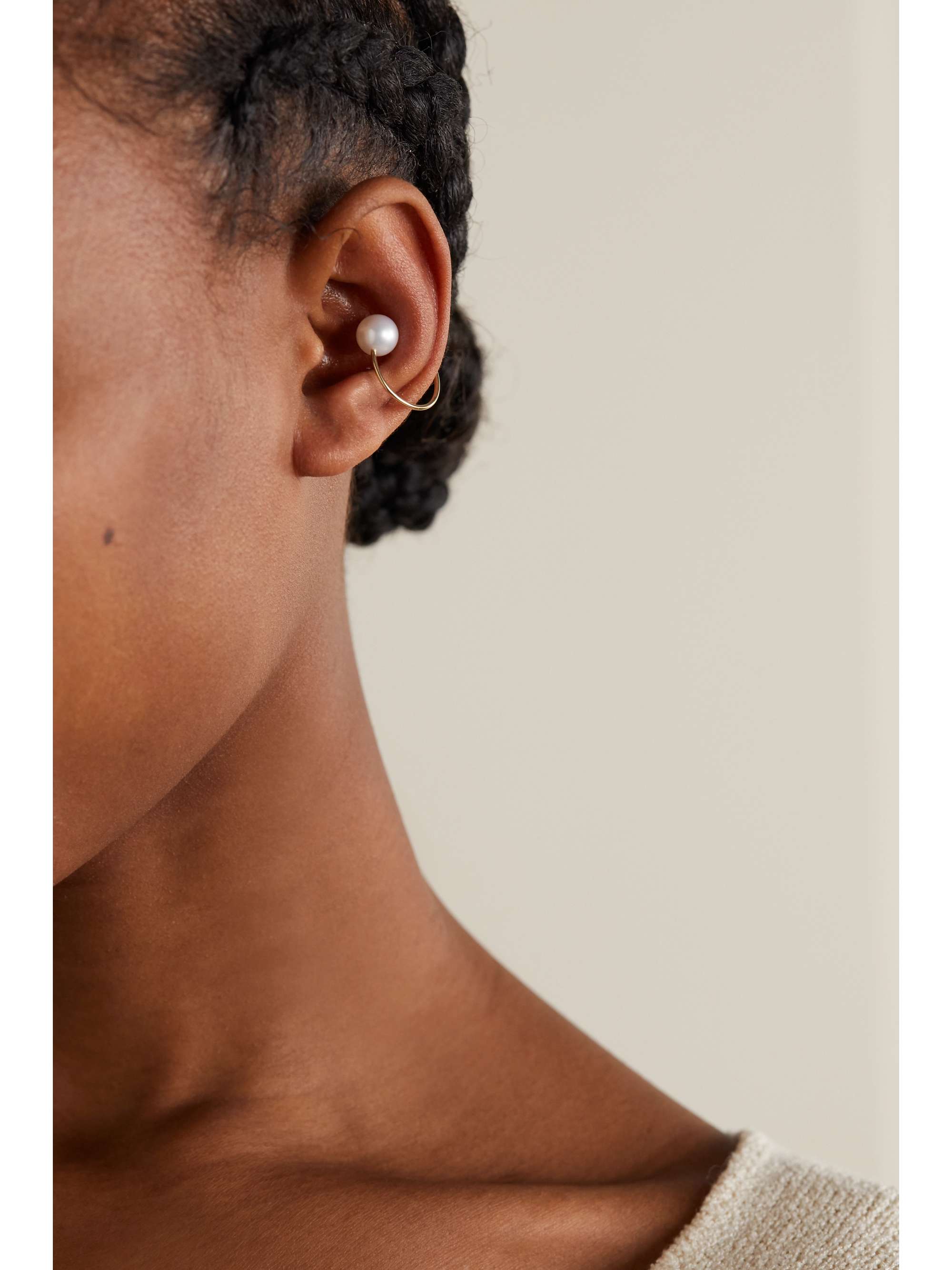 MIZUKI 14-karat gold pearl ear cuff