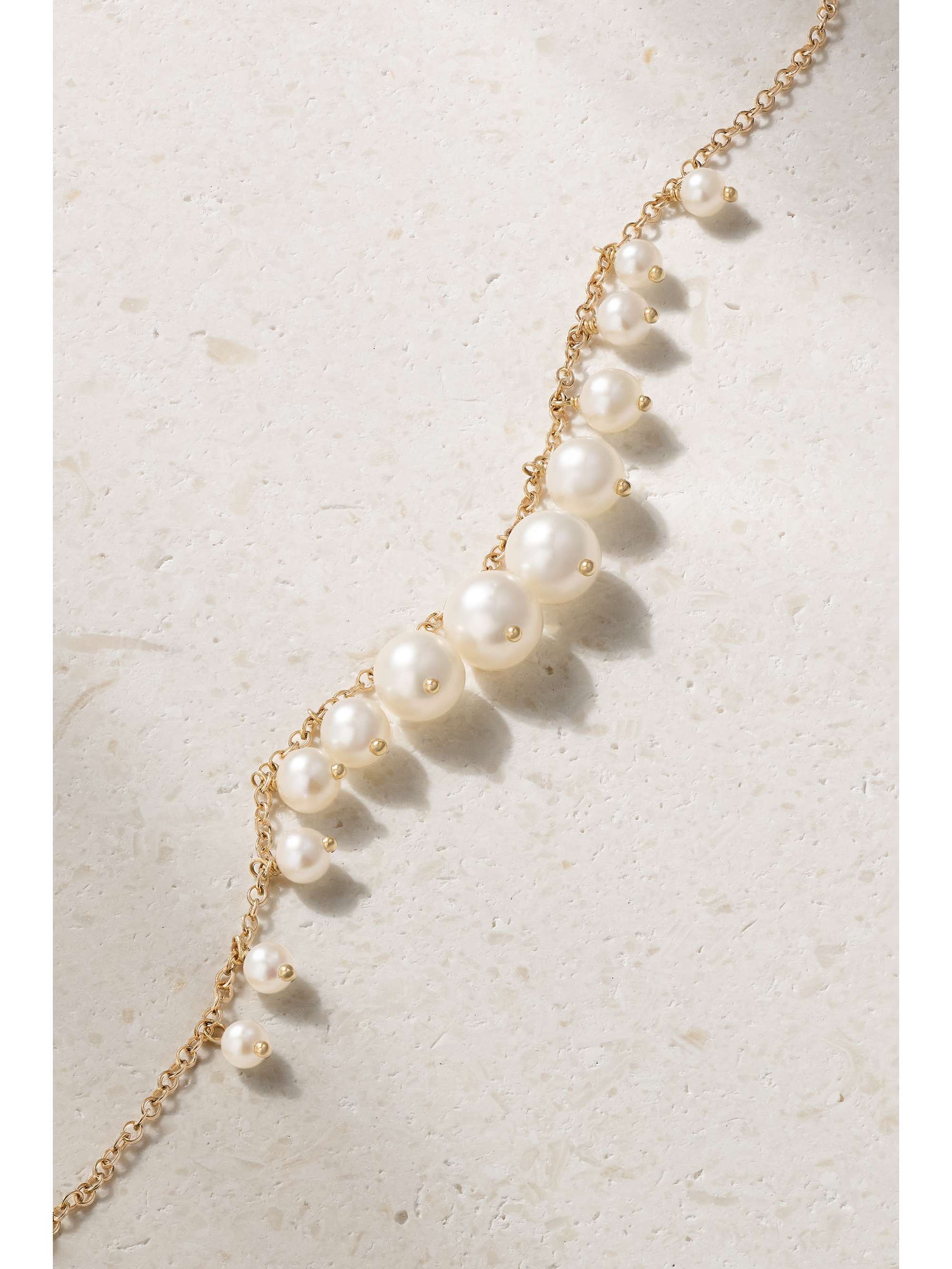 MIZUKI 14-karat gold pearl necklace