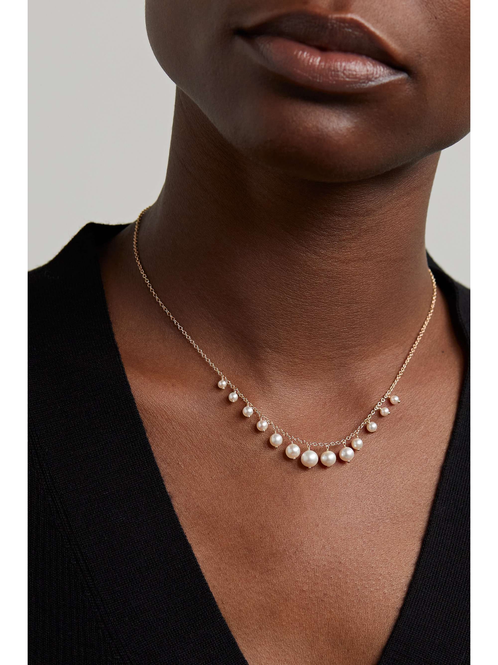 MIZUKI 14-karat gold pearl necklace