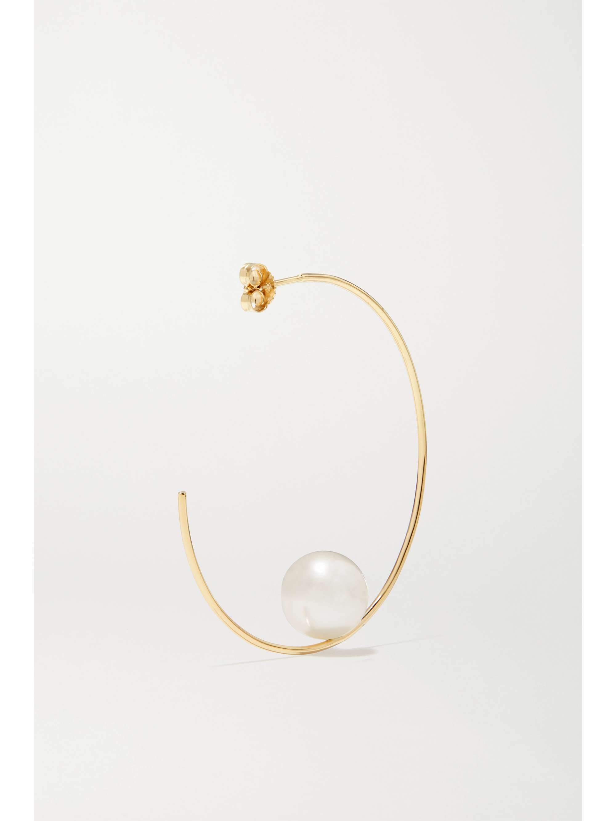 MIZUKI 14-karat gold pearl hoop earrings