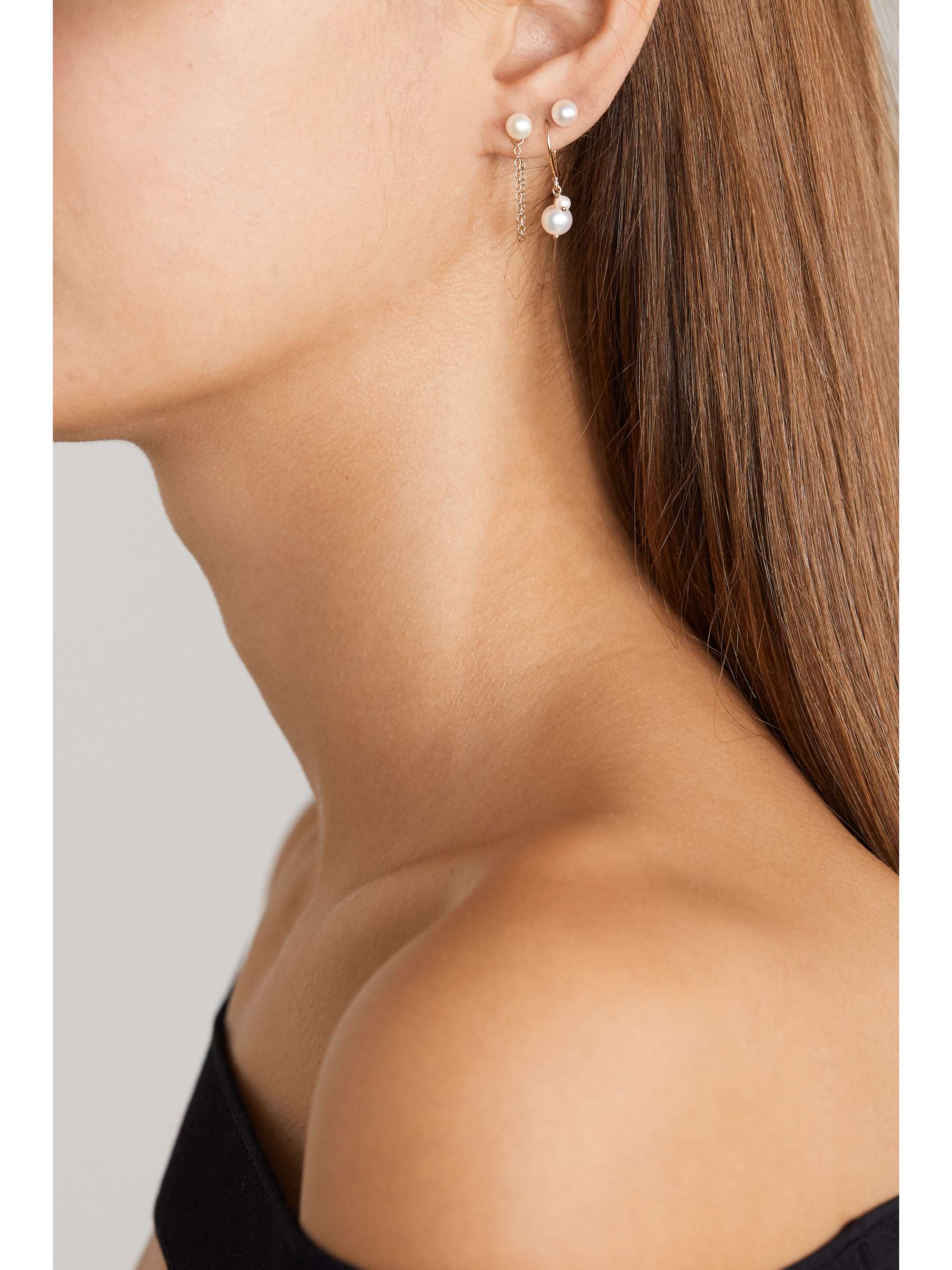 MIZUKI Boucles d'oreilles en or 14 carats et perles