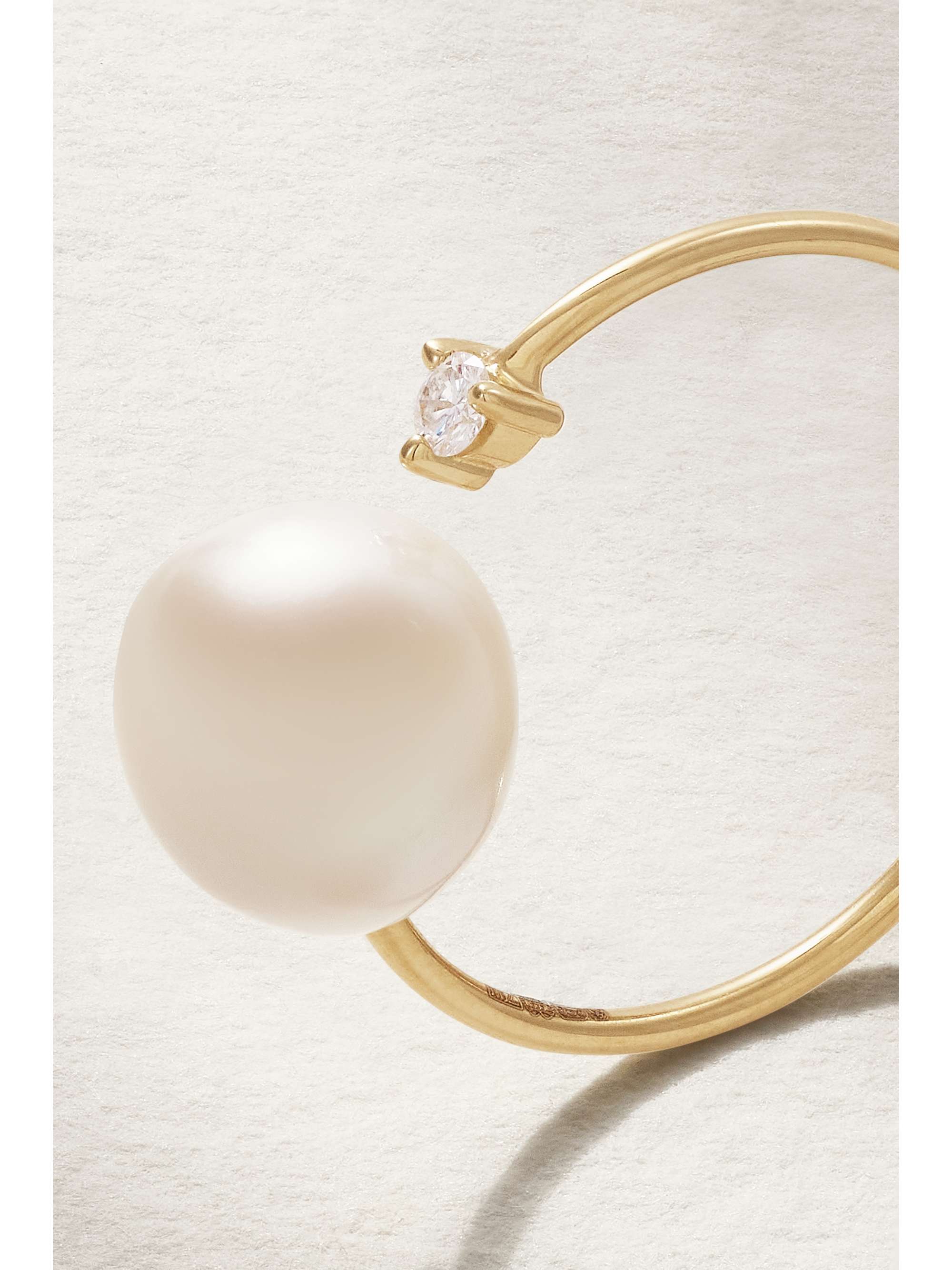 MIZUKI 14-karat gold, pearl and diamond ring