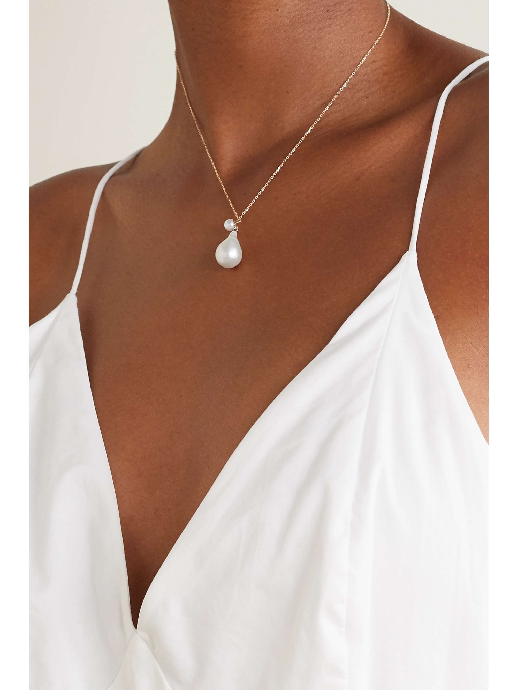 MIZUKI 14-karat gold pearl necklace