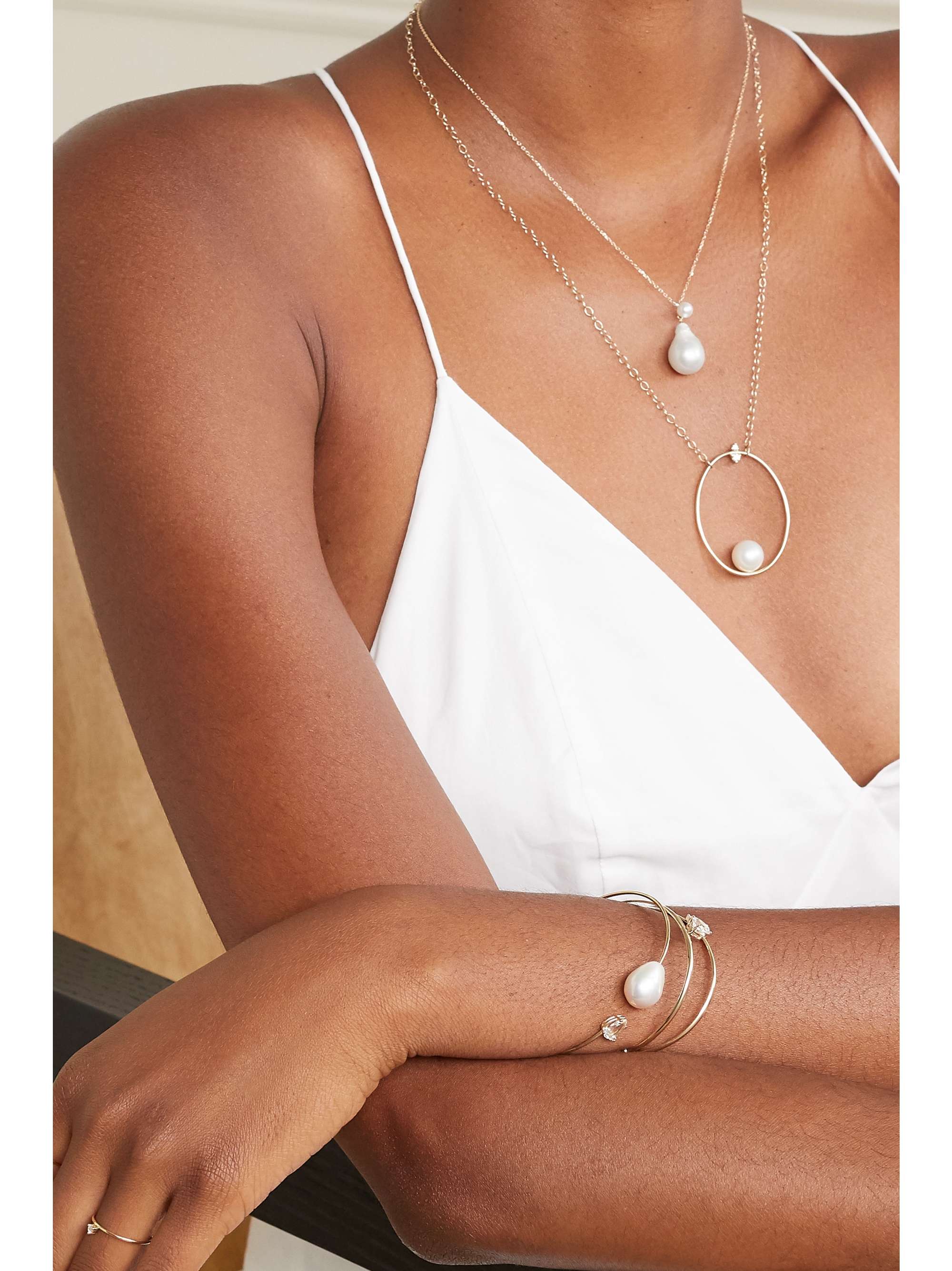 MIZUKI 14-karat gold pearl necklace