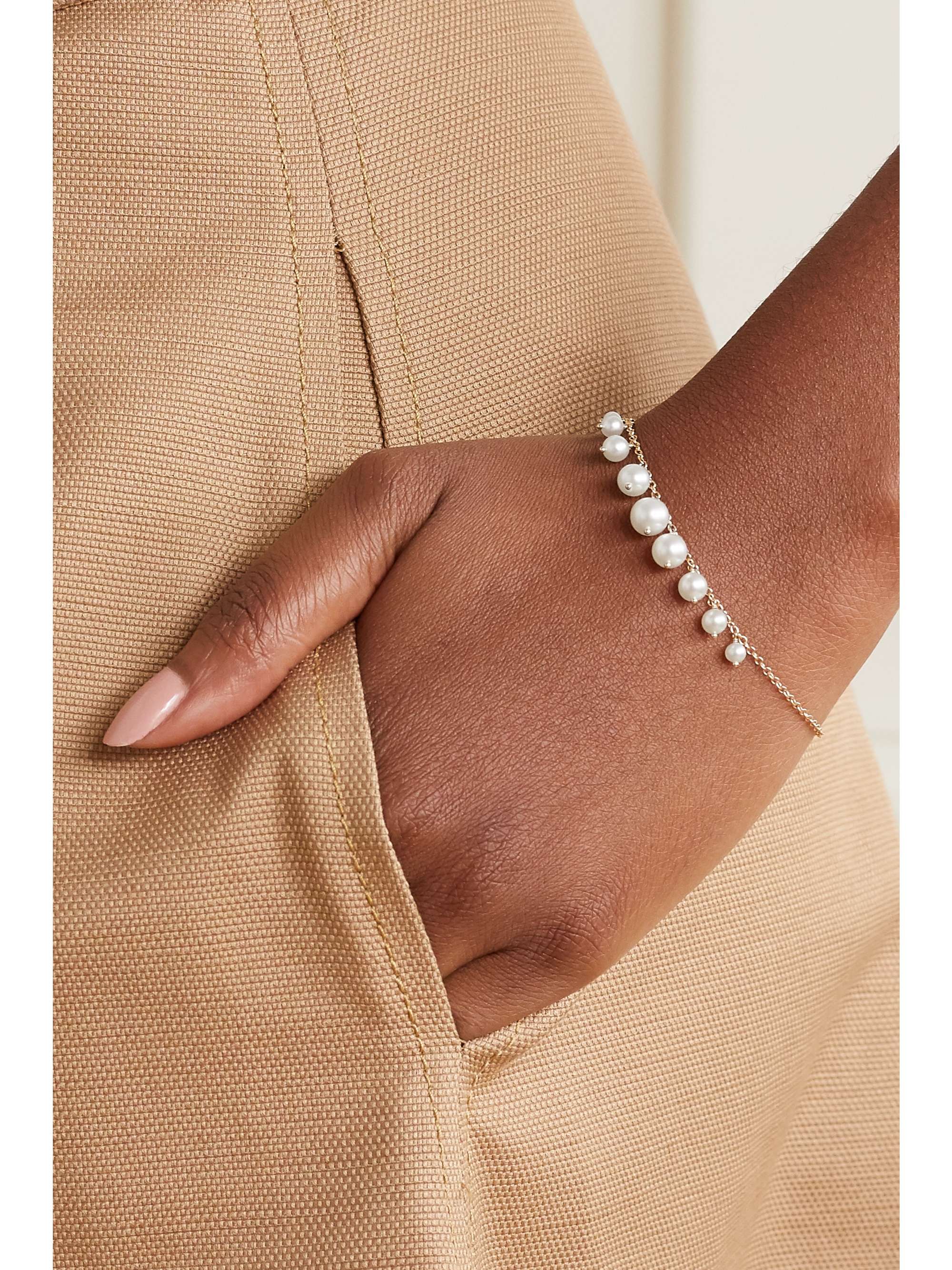 MIZUKI 14-karat gold pearl bracelet
