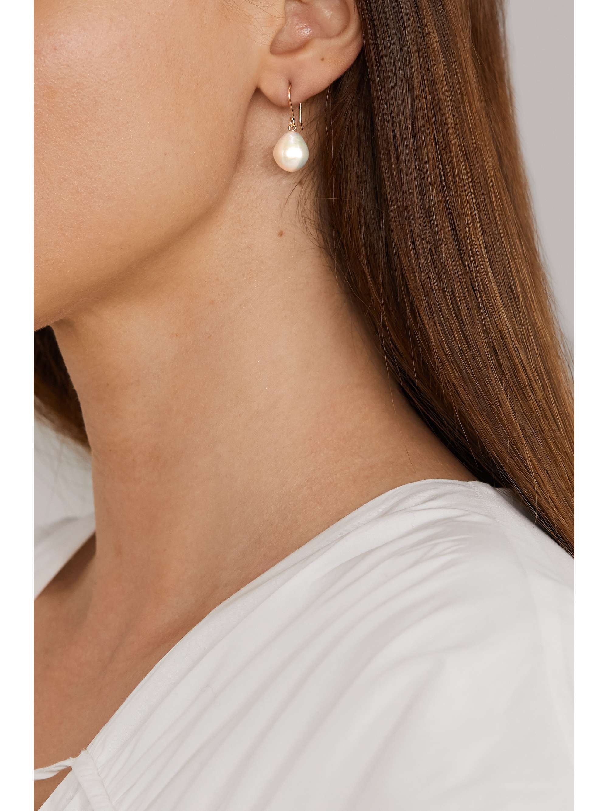 MIZUKI 14-karat gold pearl earrings