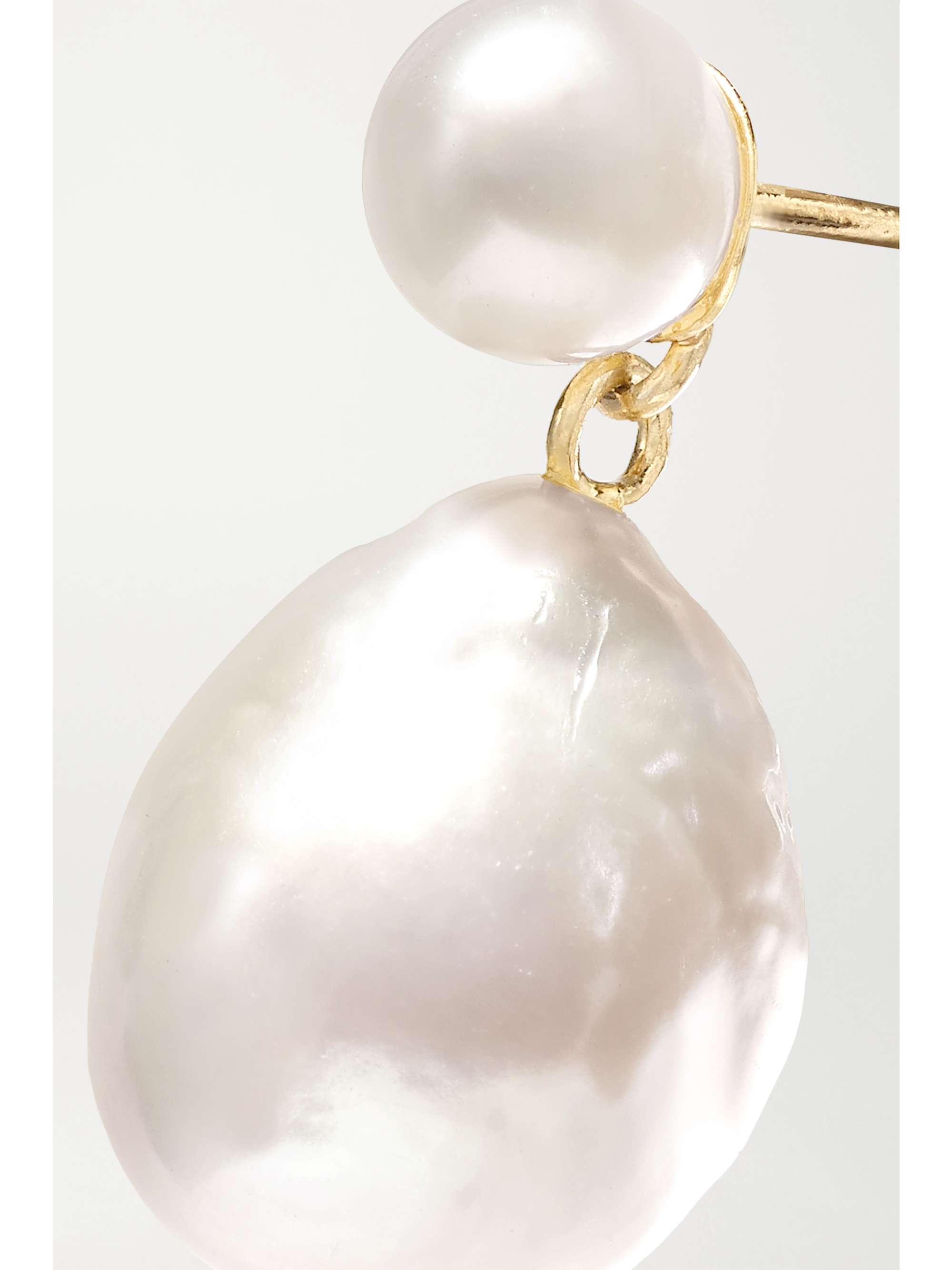 MIZUKI 14-karat gold pearl earrings