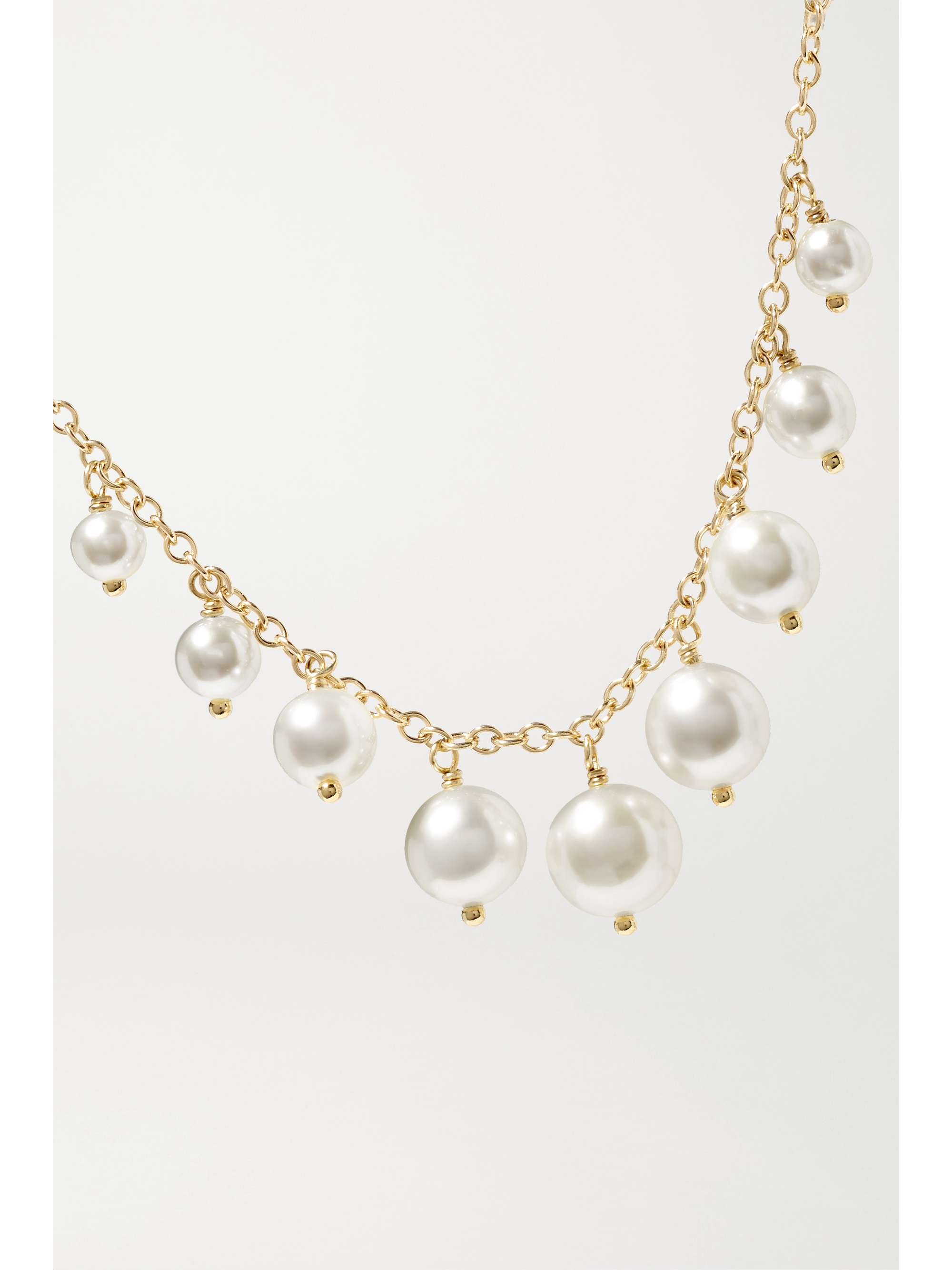 MIZUKI 14-karat gold pearl anklet