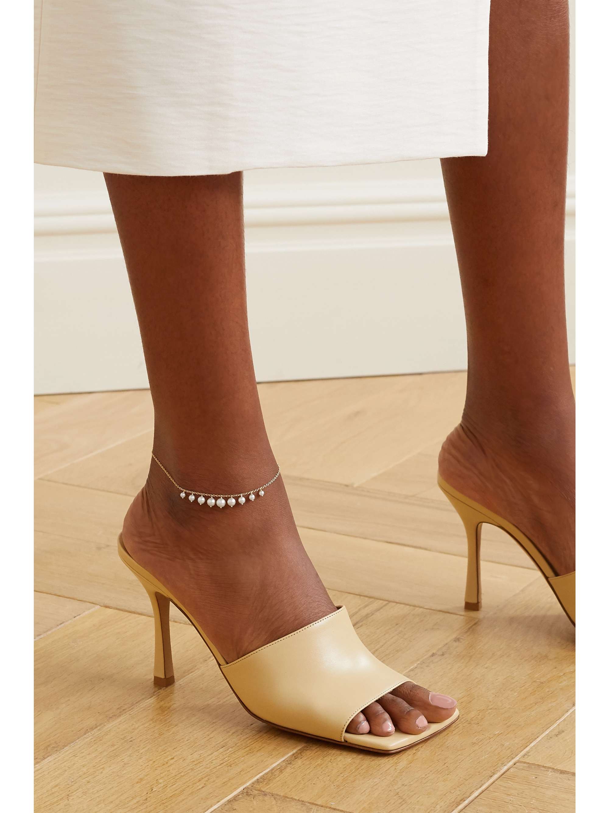 MIZUKI 14-karat gold pearl anklet