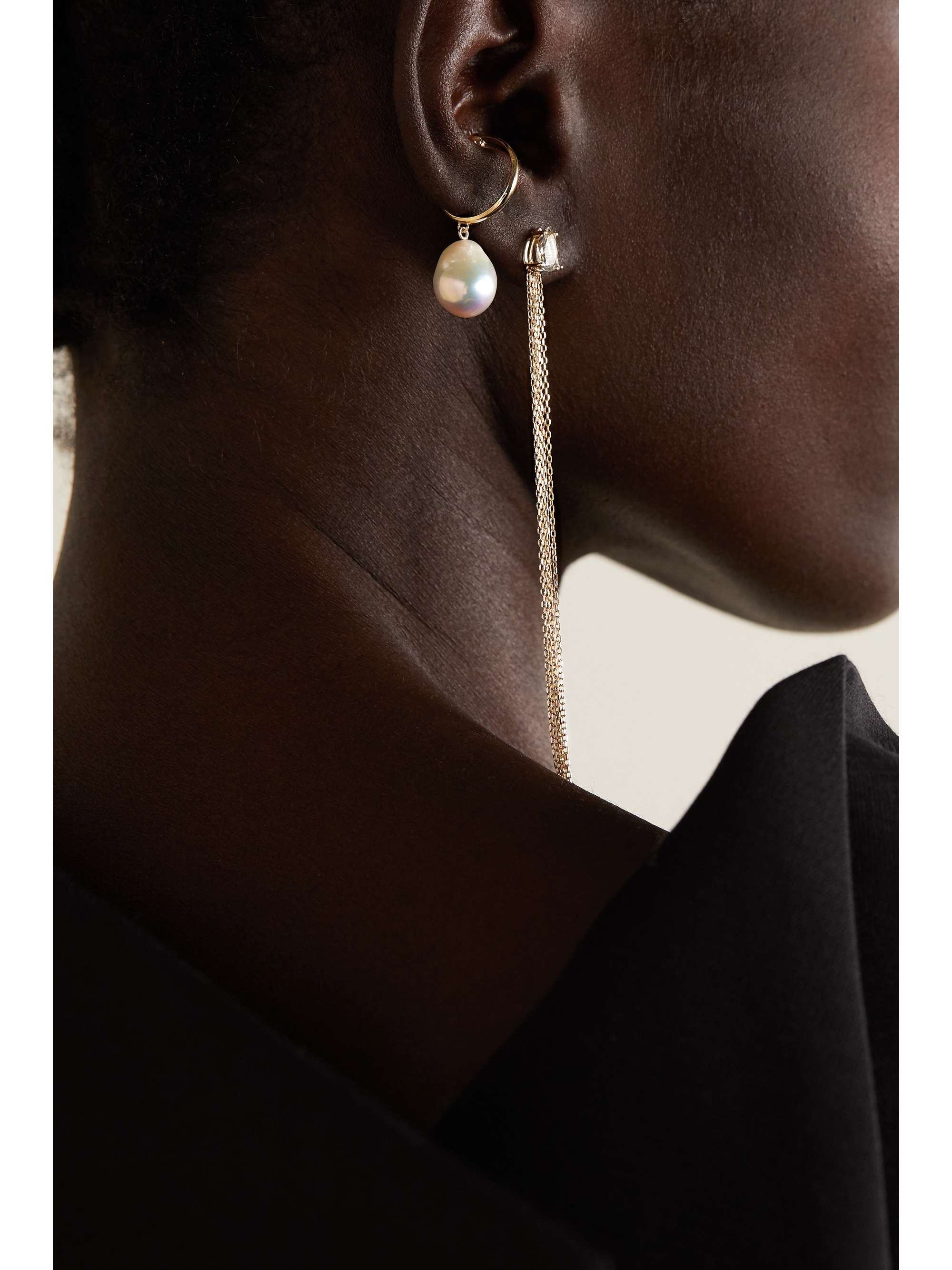 MIZUKI Bijou d'oreille en or 14 carats (585/1000) et perles