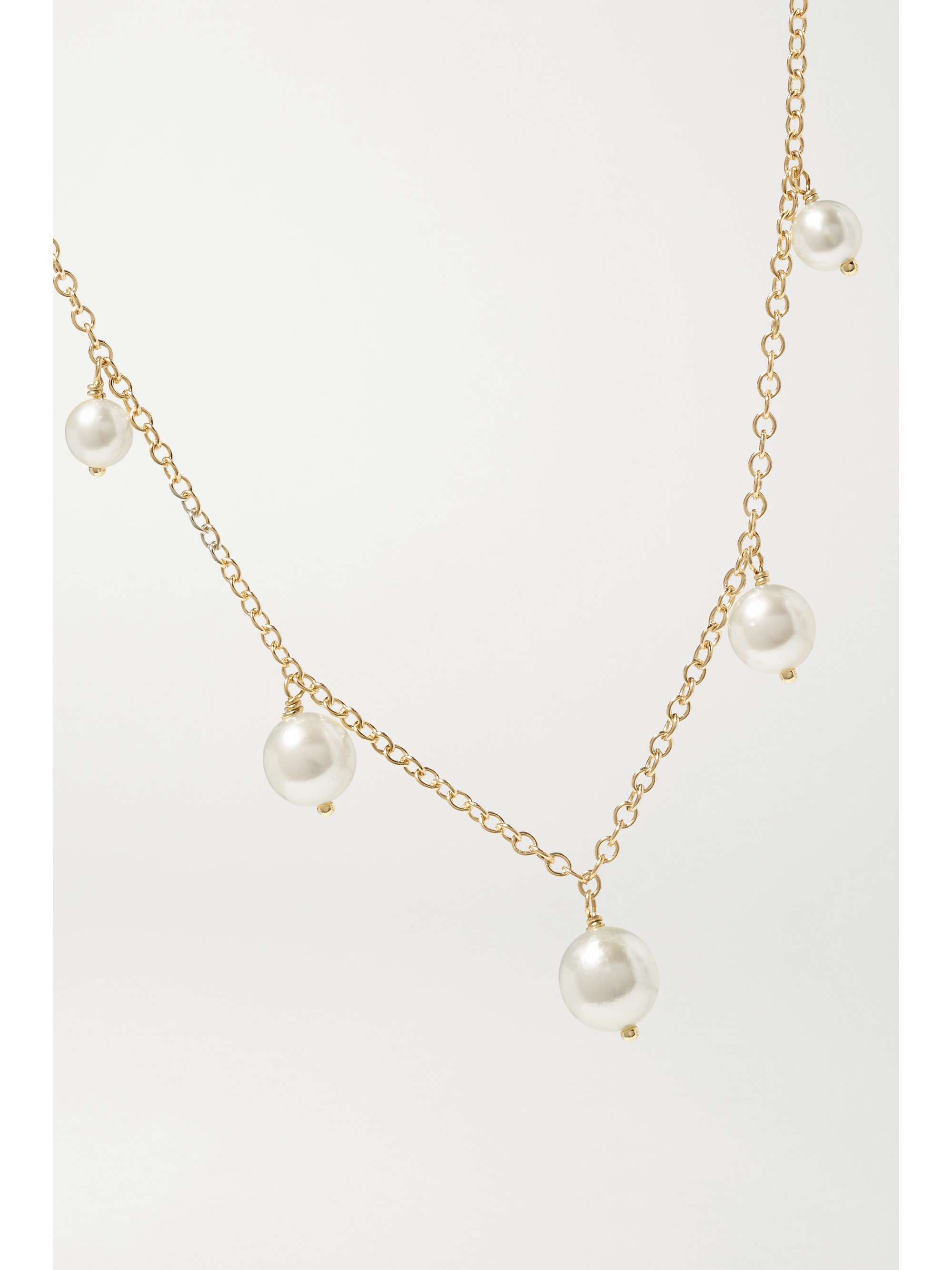 MIZUKI 14-karat gold pearl anklet