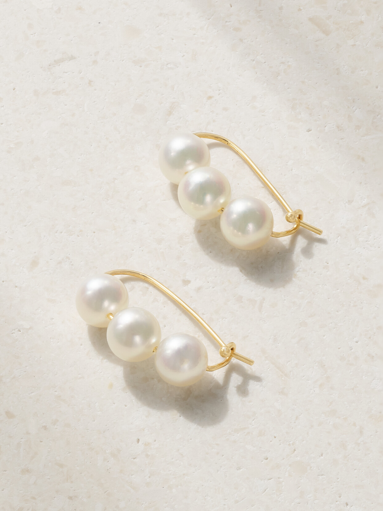 Mizuki 14-karat Gold Pearl Earrings