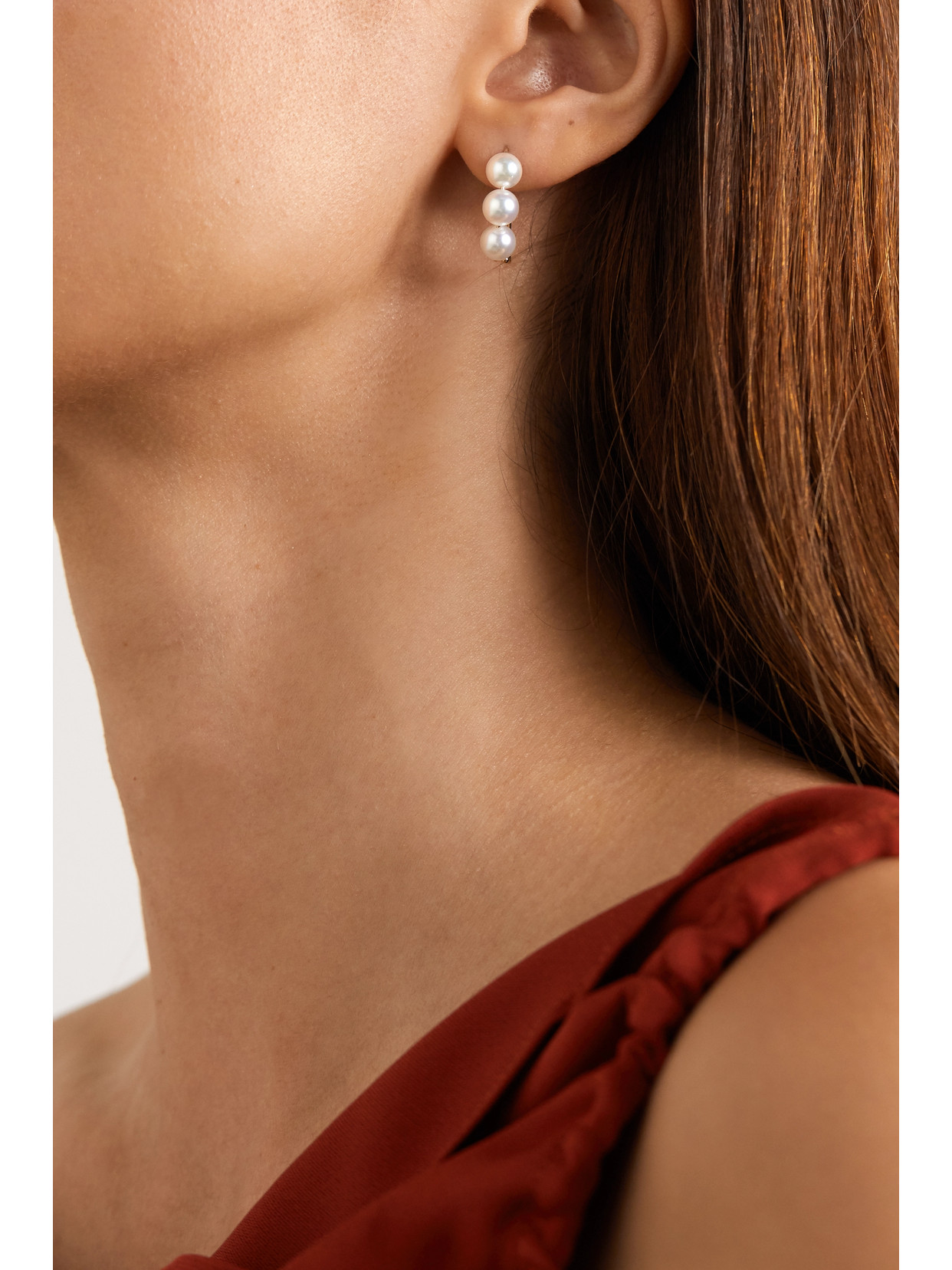 Shop Mizuki 14-karat Gold Pearl Earrings