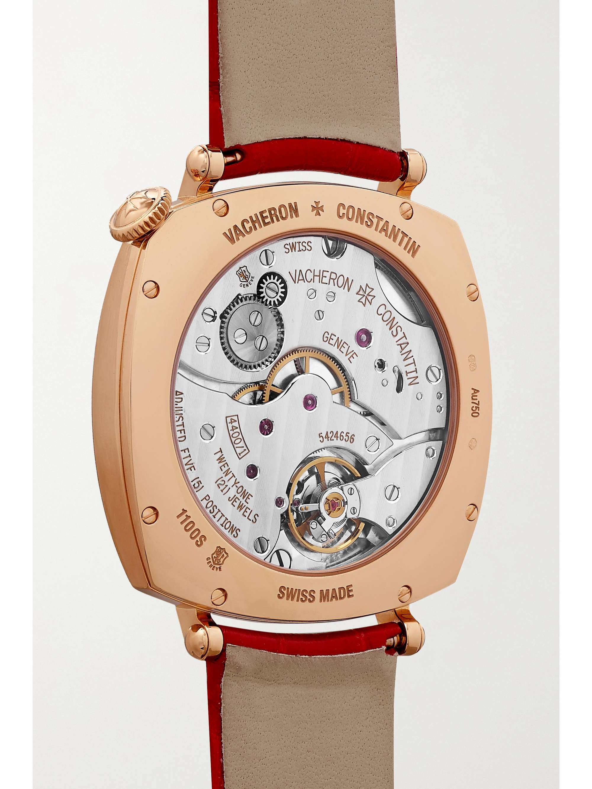 VACHERON CONSTANTIN Historiques American Hand-Wound 1921 36,5 mm Uhr aus 18 Karat Roségold mit Alligatorlederarmband