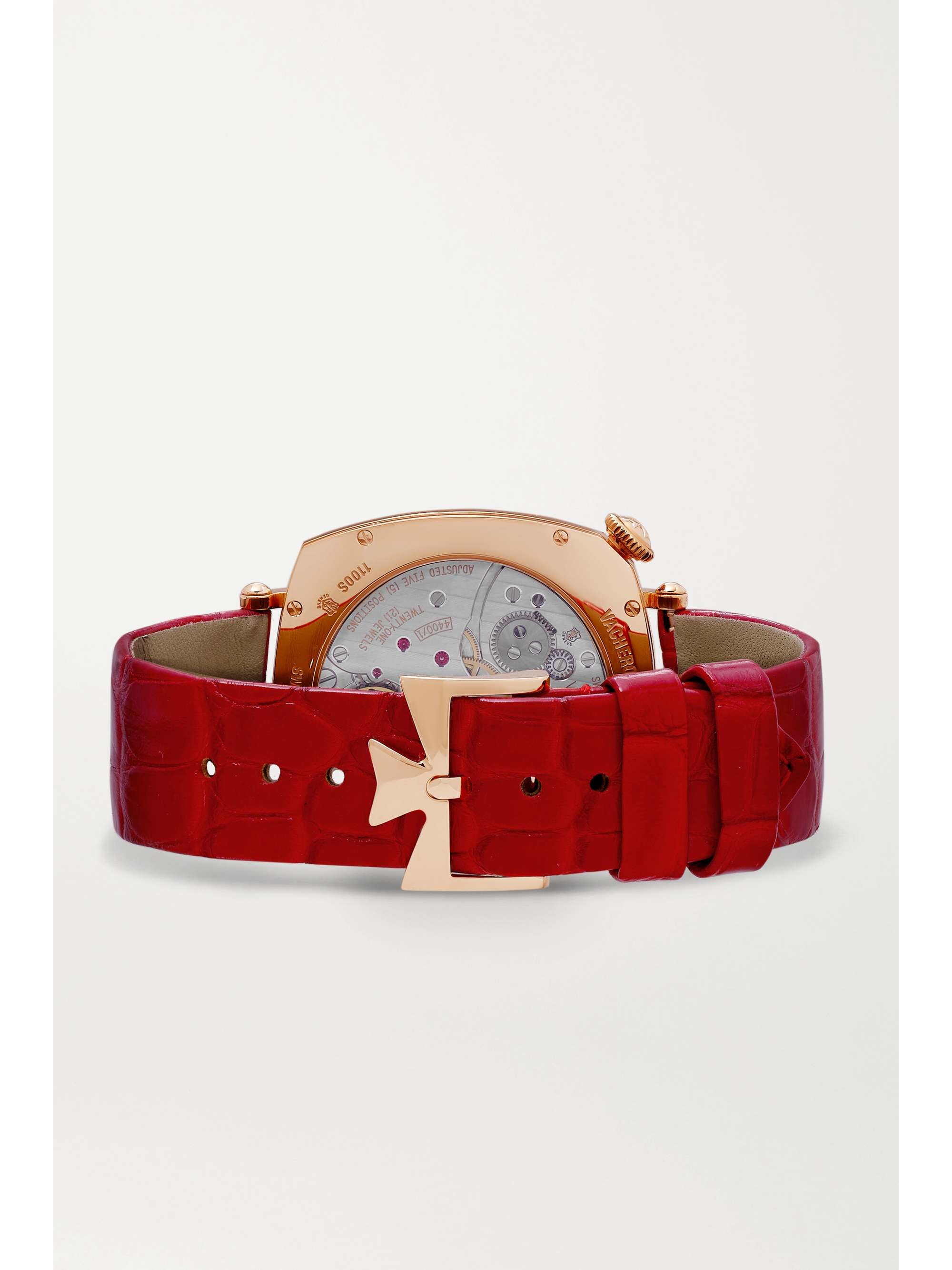VACHERON CONSTANTIN Historiques American Hand-Wound 1921 36,5 mm Uhr aus 18 Karat Roségold mit Alligatorlederarmband