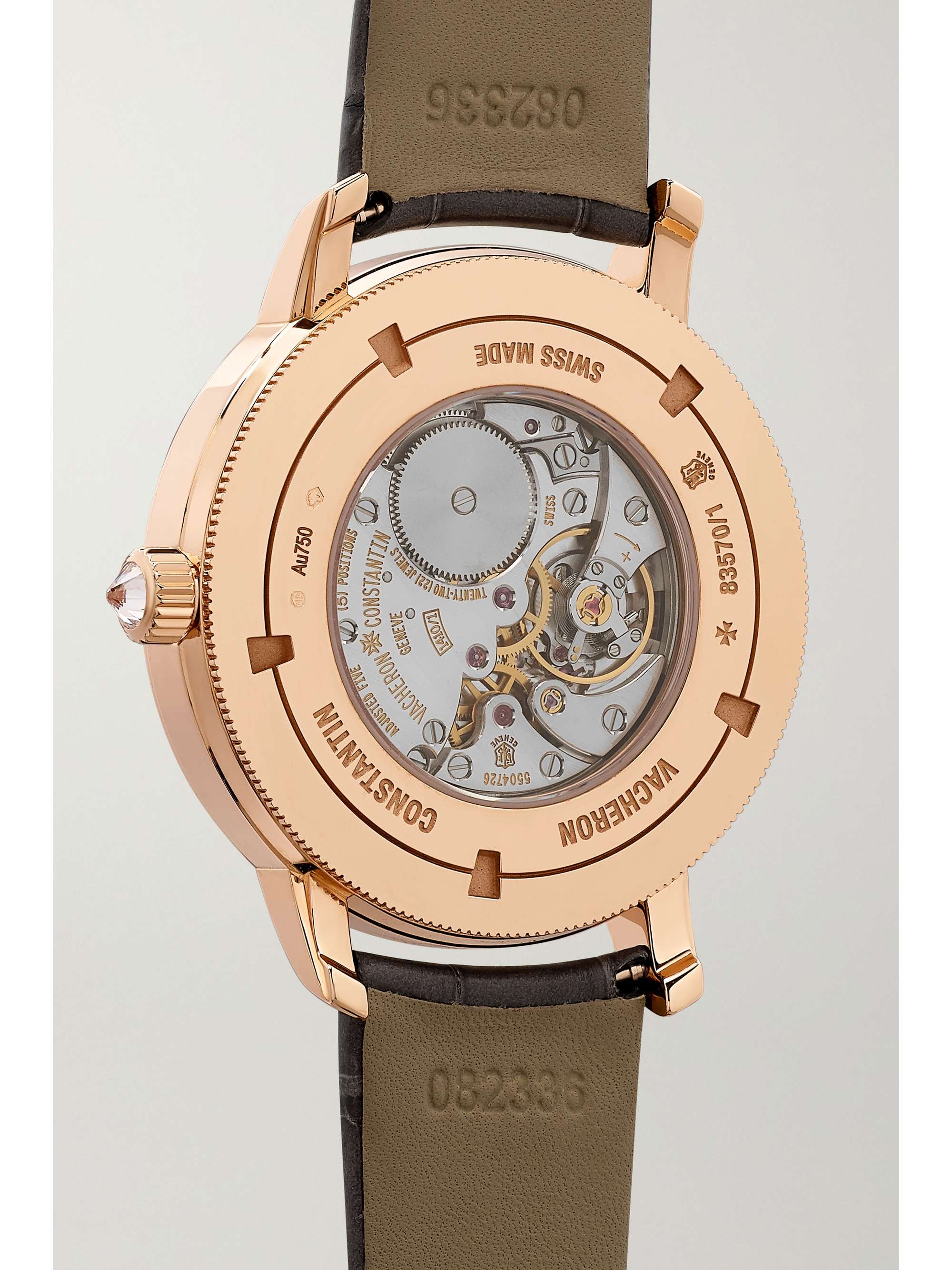 VACHERON CONSTANTIN Traditionnelle 36mm 18-karat pink gold, alligator, diamond and mother-of-pearl watch