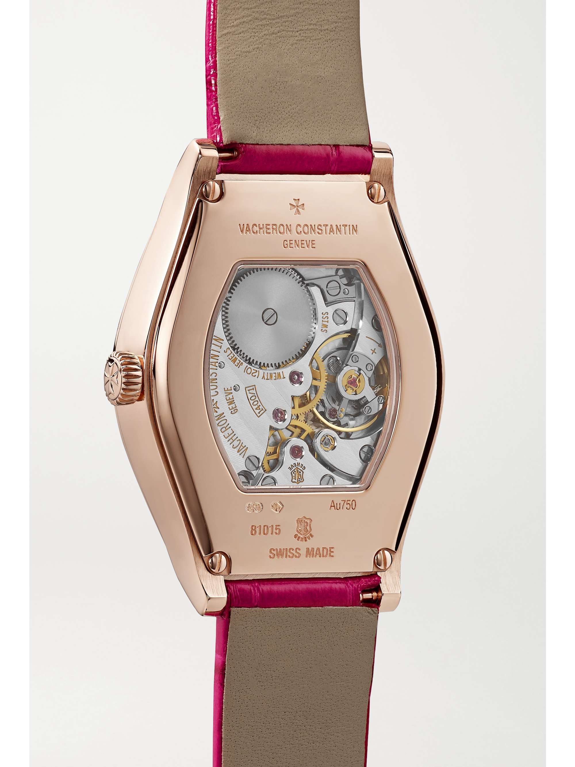 VACHERON CONSTANTIN Montre à remontage manuel en or rose 18 carats (750/1000) à bracelet en alligator Malte 34,4 mm