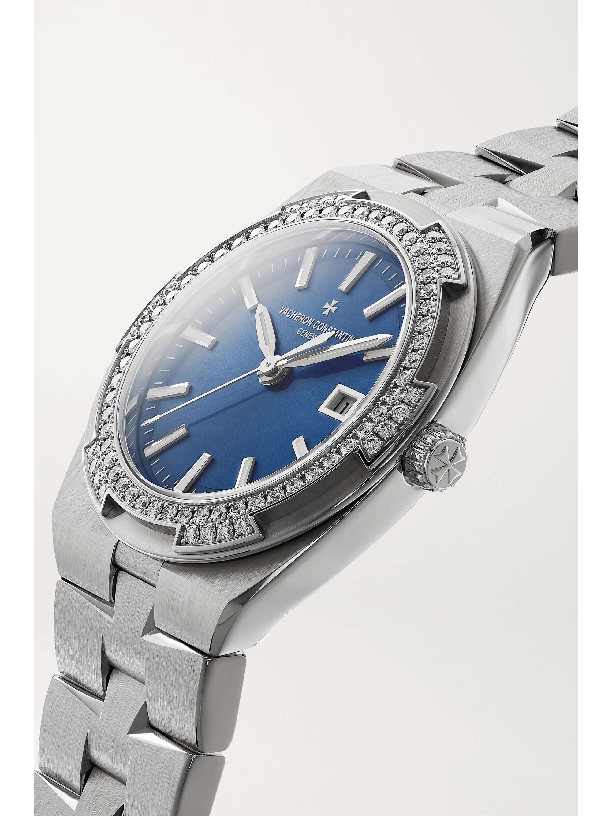 VACHERON CONSTANTIN Overseas 33mm stainless steel and diamond watch