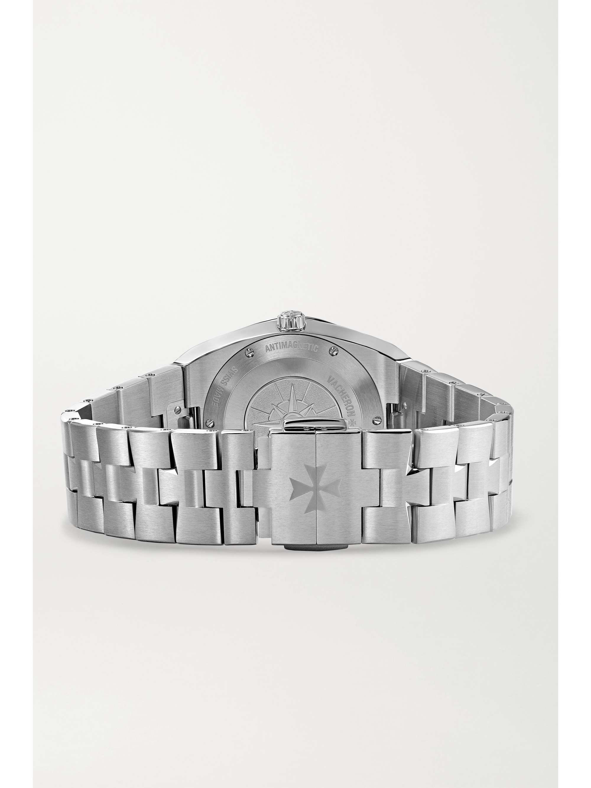 VACHERON CONSTANTIN Montre en acier inoxydable et diamants Overseas 33 mm