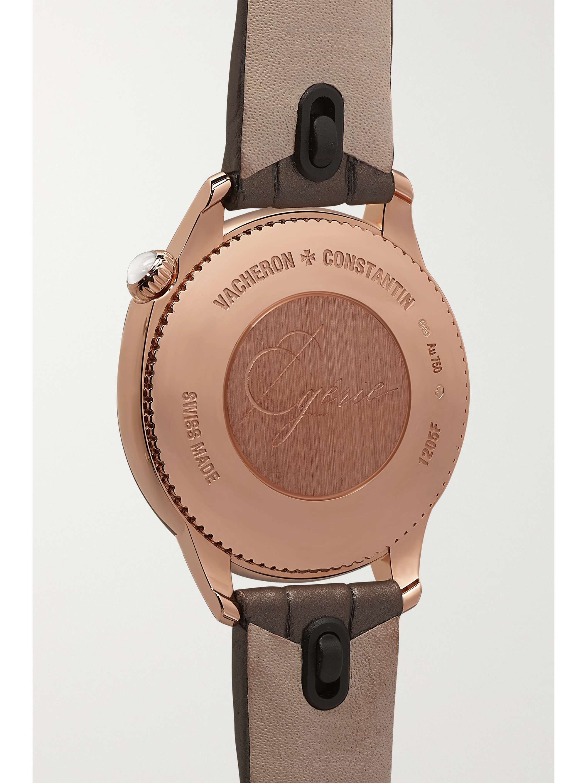 VACHERON CONSTANTIN Montre en or rose 18 carats (750/1000) et diamants à bracelet en alligator Égérie 30 mm
