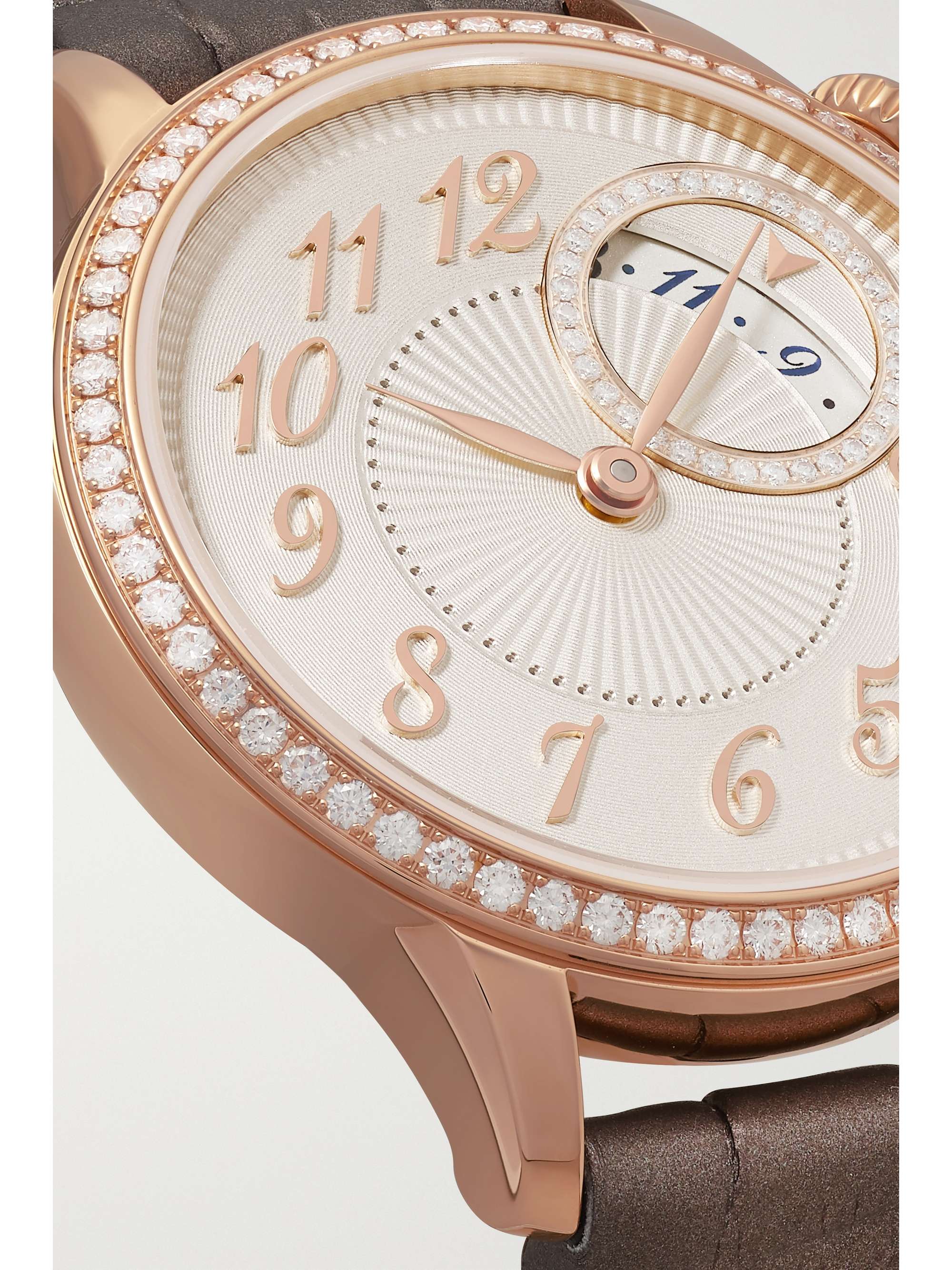VACHERON CONSTANTIN Montre en or rose 18 carats (750/1000) et diamants à bracelet en alligator Égérie 30 mm