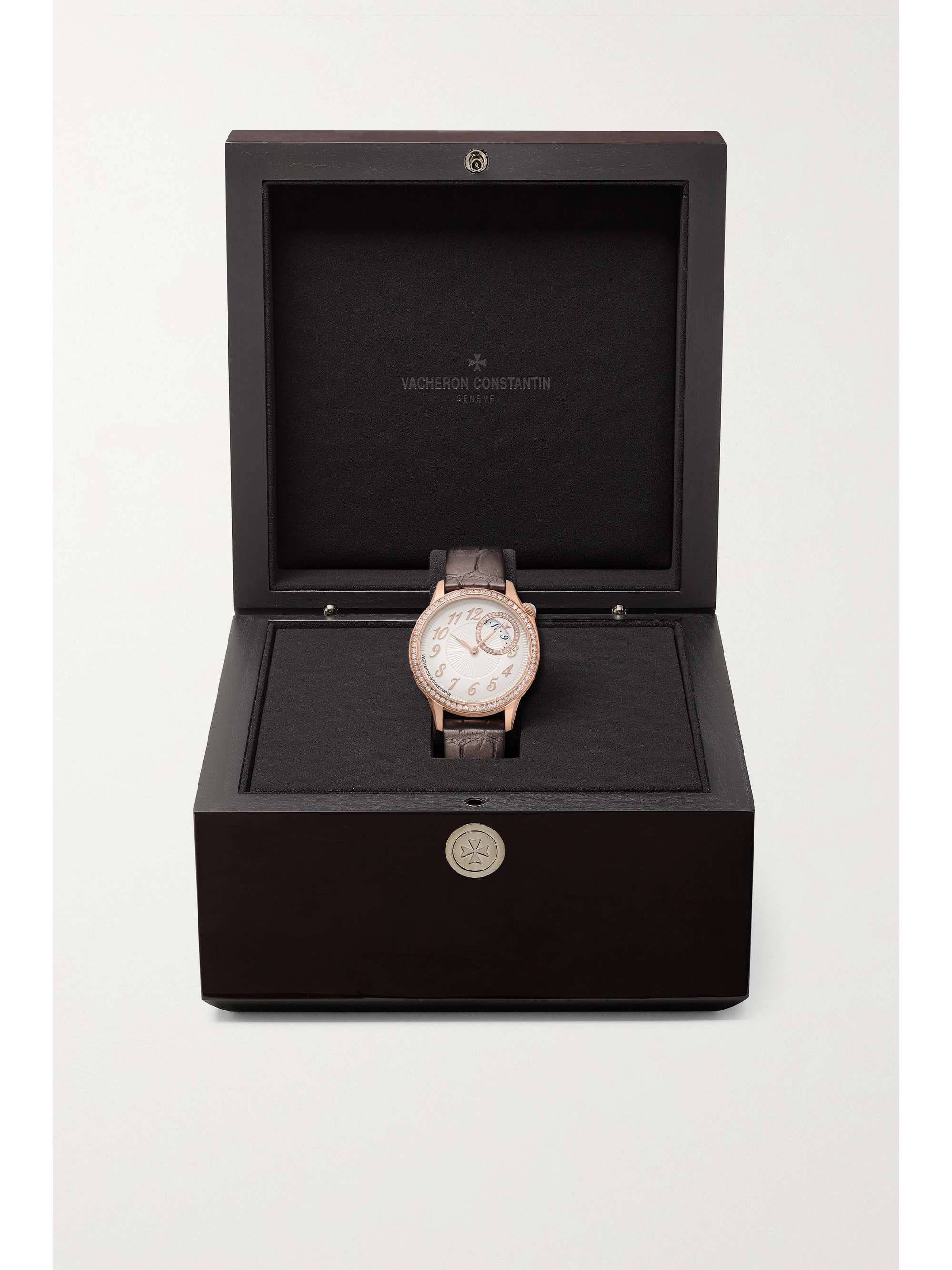 VACHERON CONSTANTIN Montre en or rose 18 carats (750/1000) et diamants à bracelet en alligator Égérie 30 mm