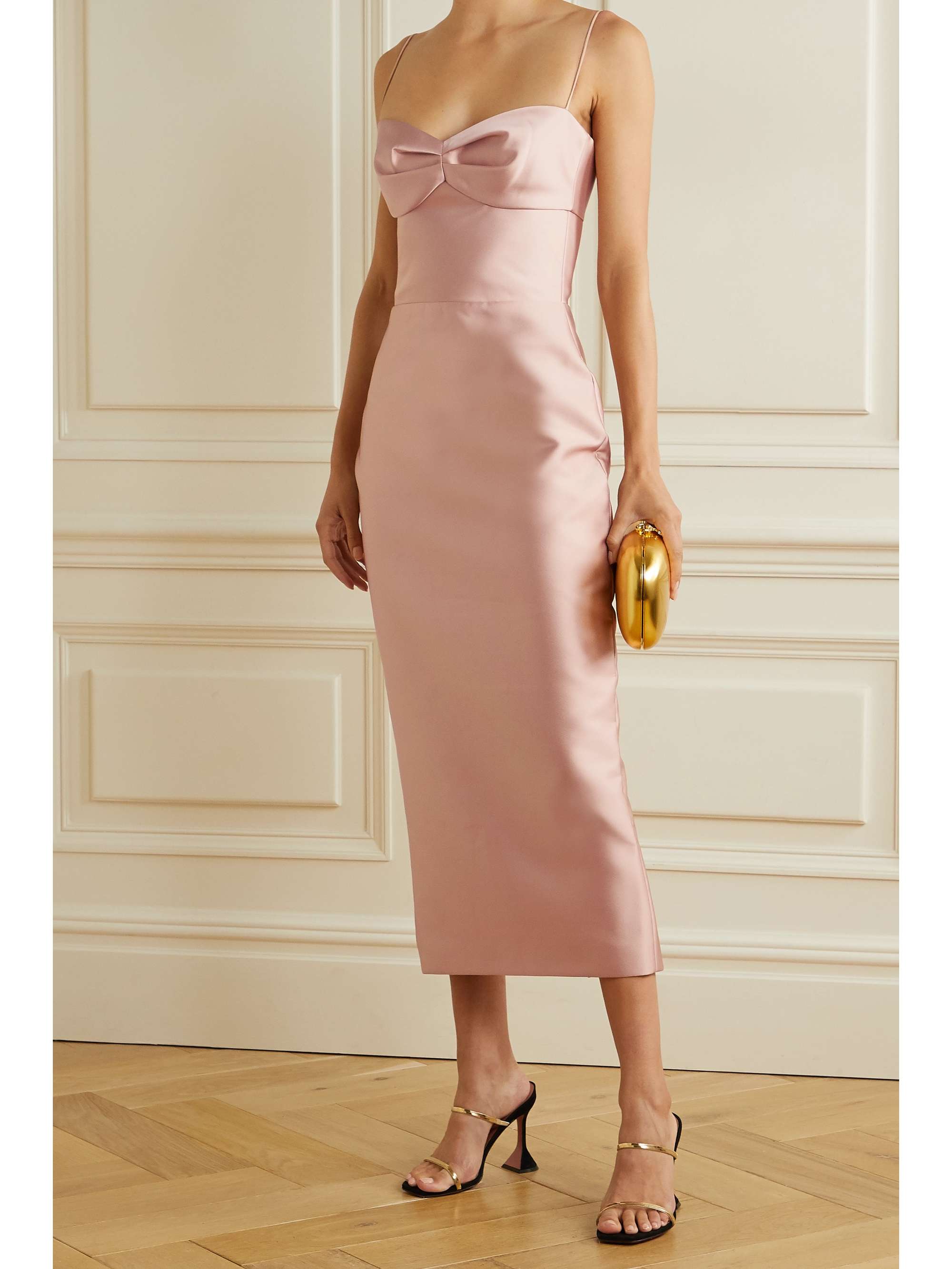 RASARIO Duchesse-satin midi dress