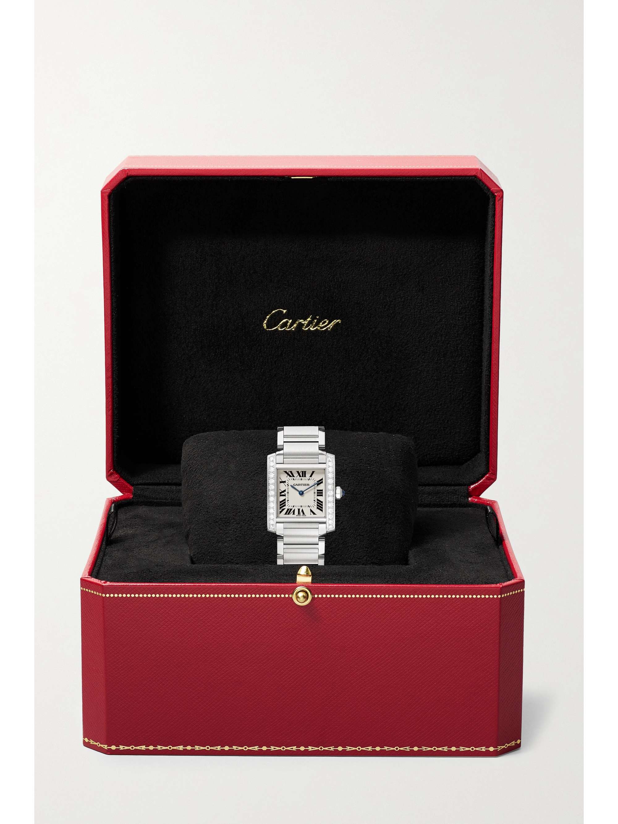 CARTIER Tank Française 25.05mm medium stainless steel and diamond watch
