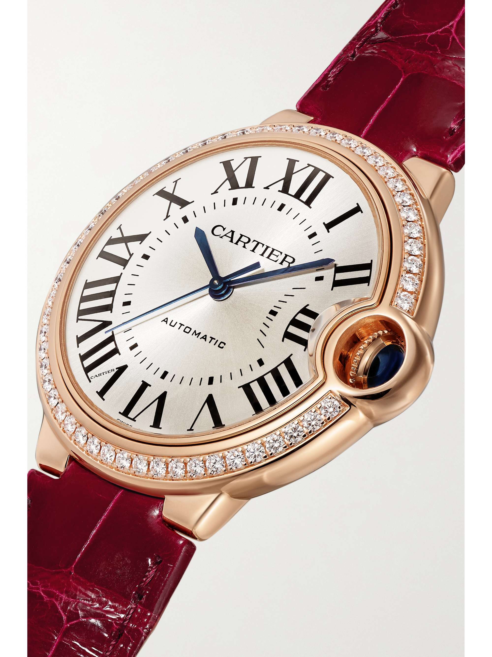 CARTIER Ballon Bleu de Cartier Automatic 36mm 18-karat rose gold and alligator watch