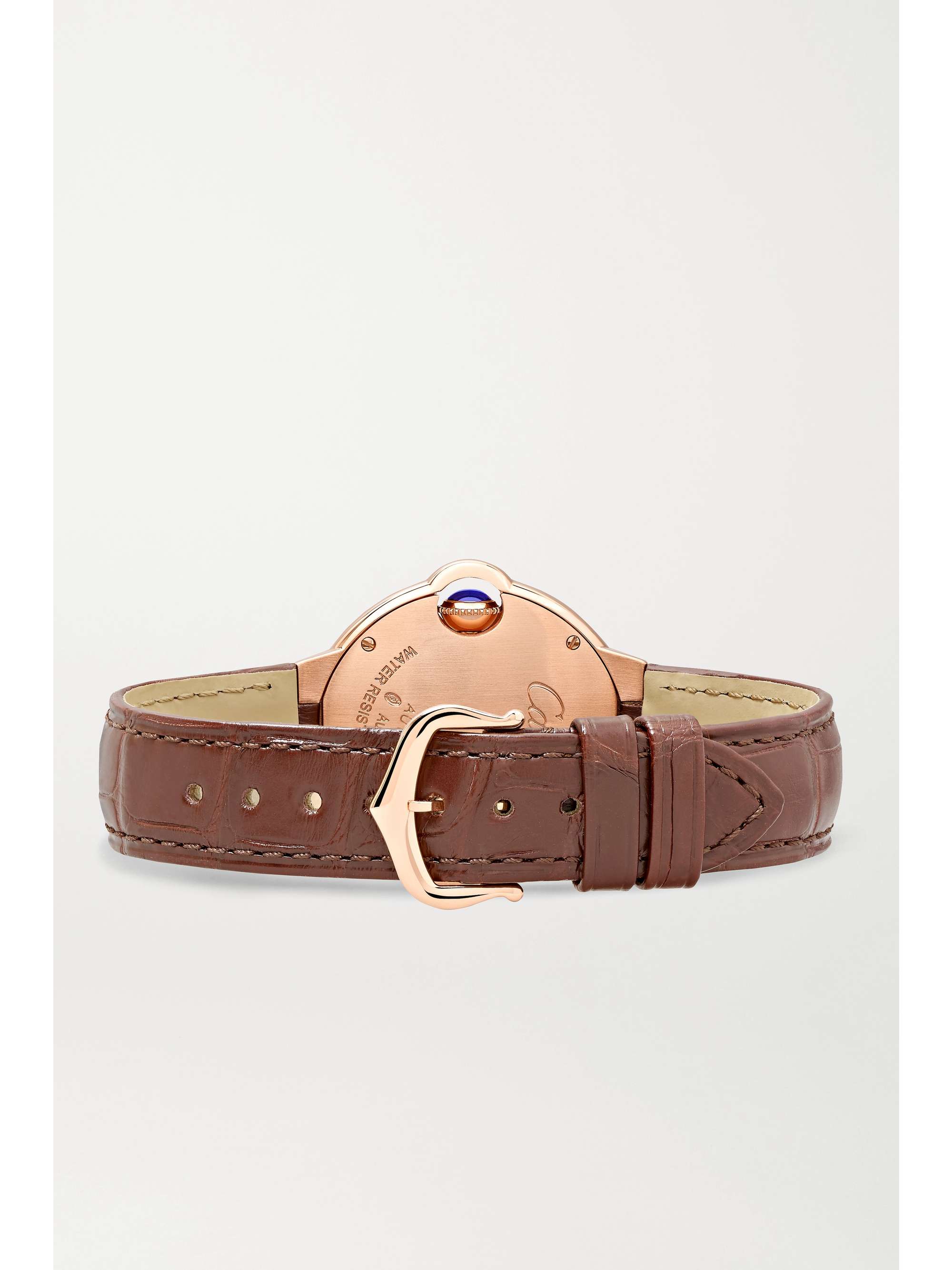 CARTIER Ballon Bleu de Cartier 33mm 18-karat pink gold and alligator watch